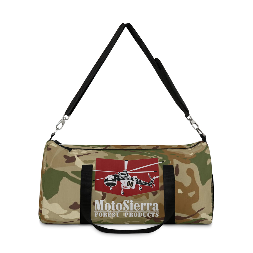 High Desert Camo Crane Logo Motosierra Adventure Duffel Bag - Perfect for Gym, Travel, Outdoor Activities, Weekend Getaway, Gifts