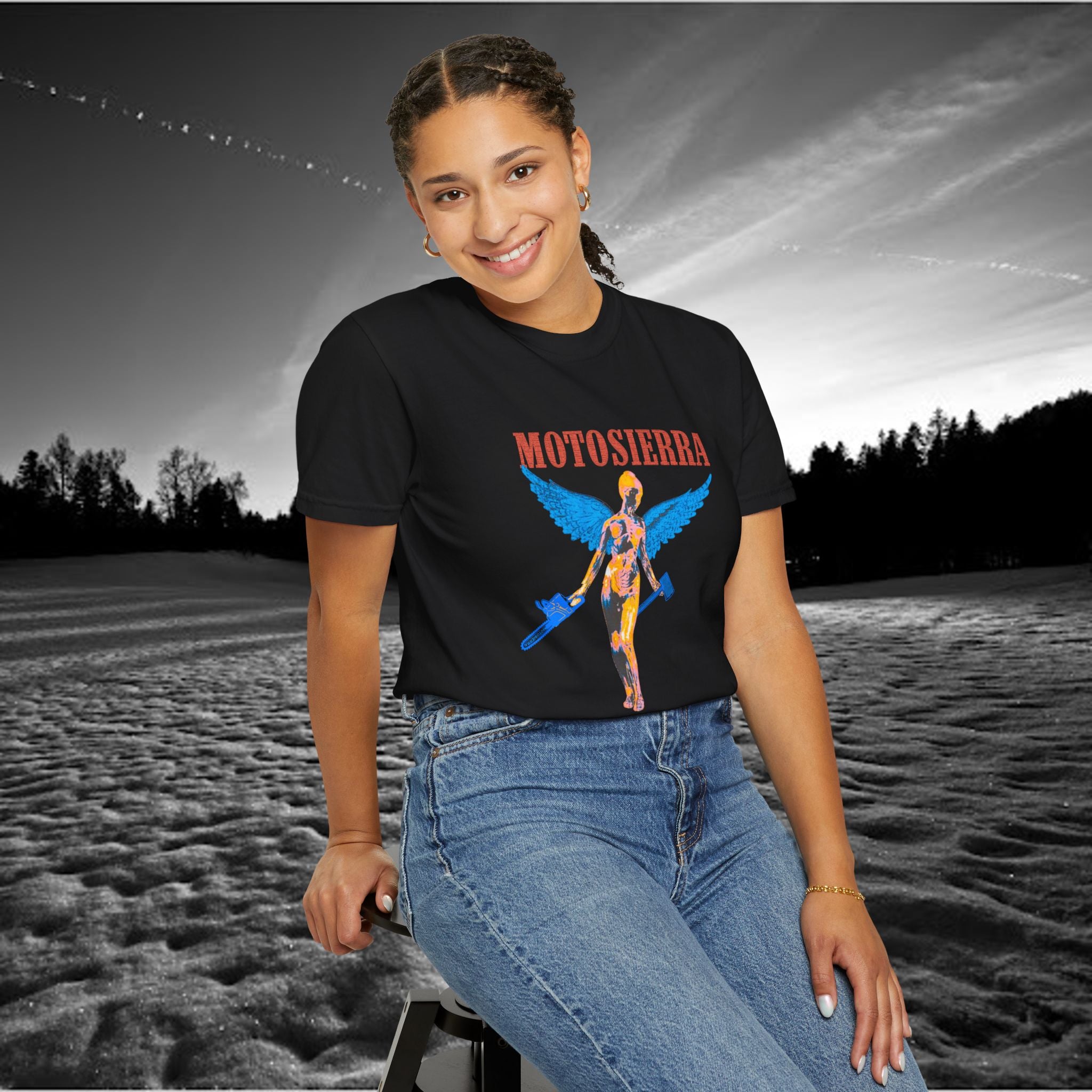 Aberdeen Garment-Dyed T-Shirt with Artistic Print, Casual Wear, Unique Gift, Graphic Tee