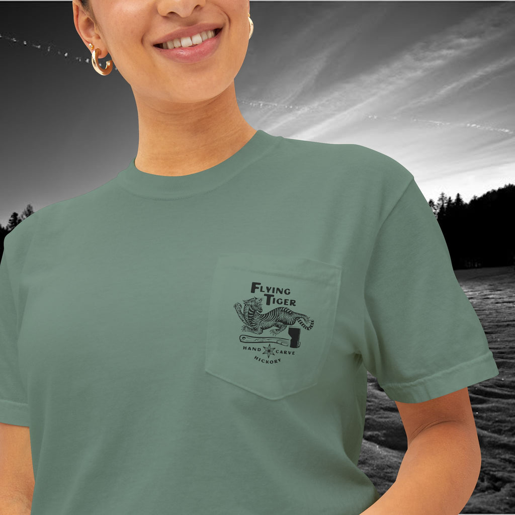 Flying Tiger Axe Handles Unisex Garment-Dyed Pocket T-Shirt
