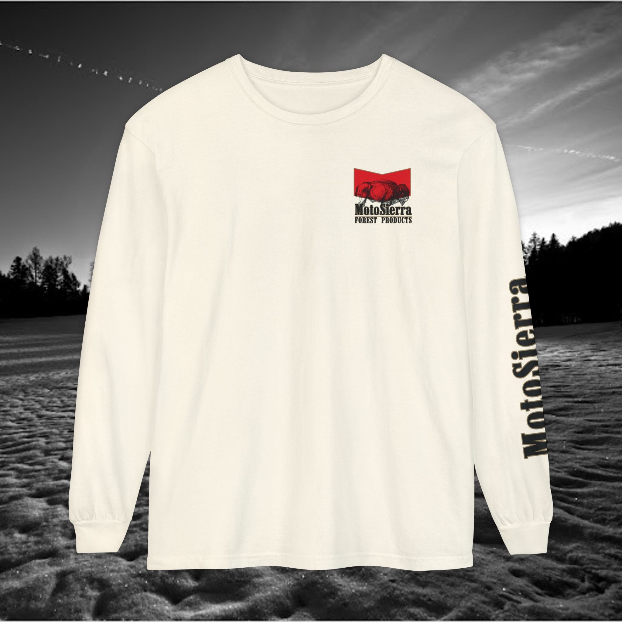 MotoSierra Forest Products Long Sleeve T-Shirt | Unisex Outdoor Apparel