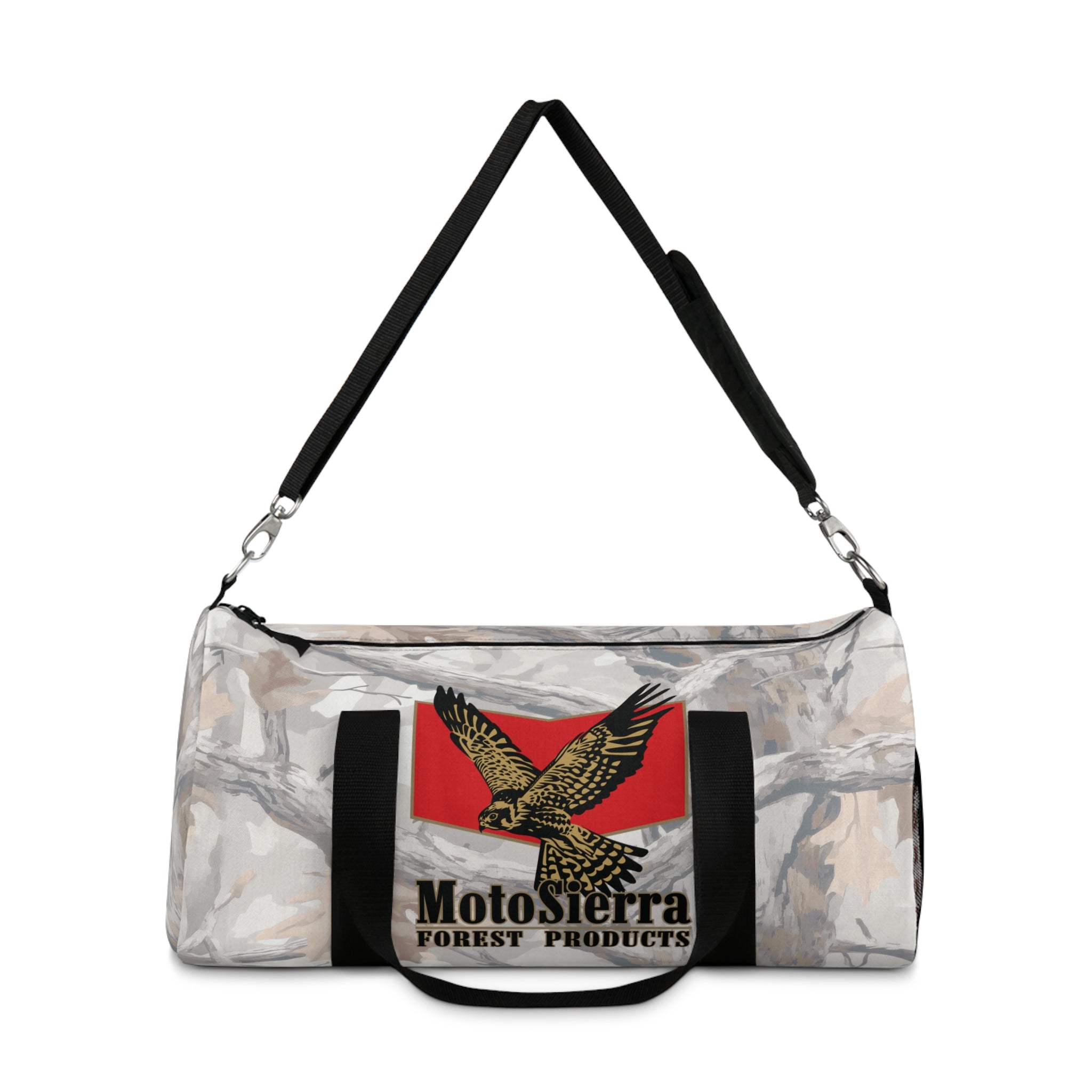 Kestrel Ghost Camo Logo Motosierra Adventure Duffel Bag - Perfect for Gym, Travel, Outdoor Activities, Weekend Getaway, Gifts