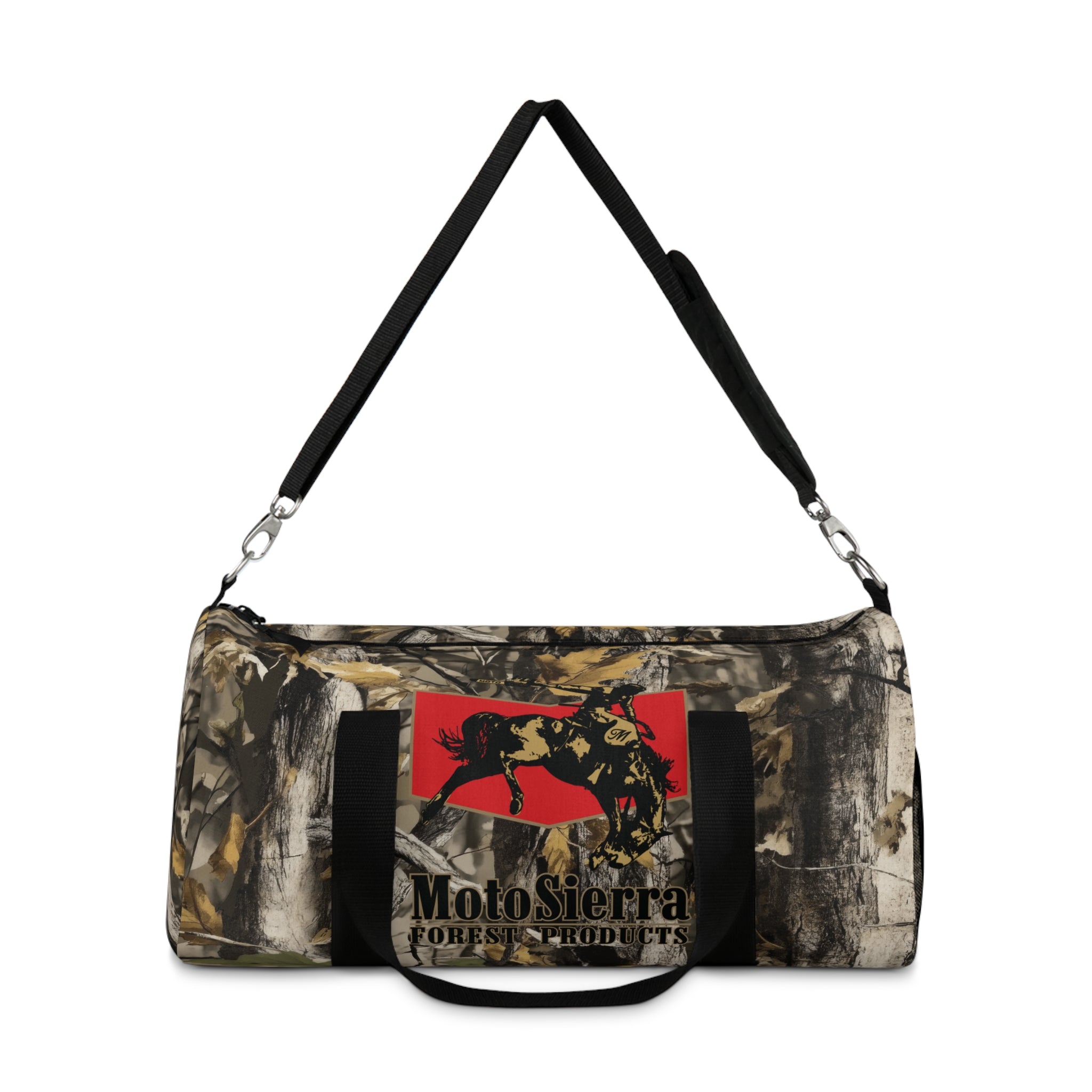 Tree Camo Kestrel Logo Motosierra Adventure Duffel Bag - Perfect for Gym, Travel, Outdoor Activities, Weekend Getaway, Gifts