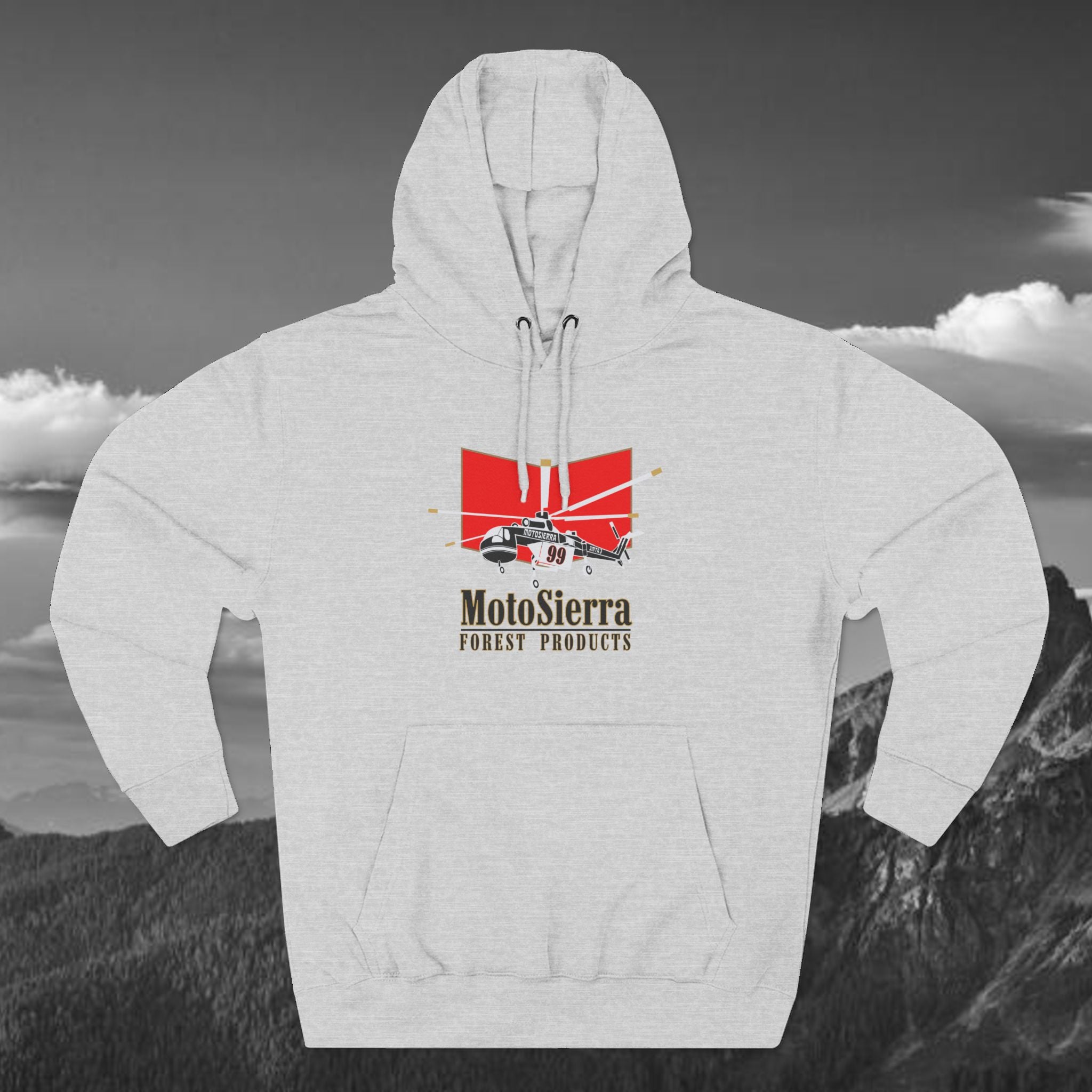 Crane Three-Panel Fleece Hoodie