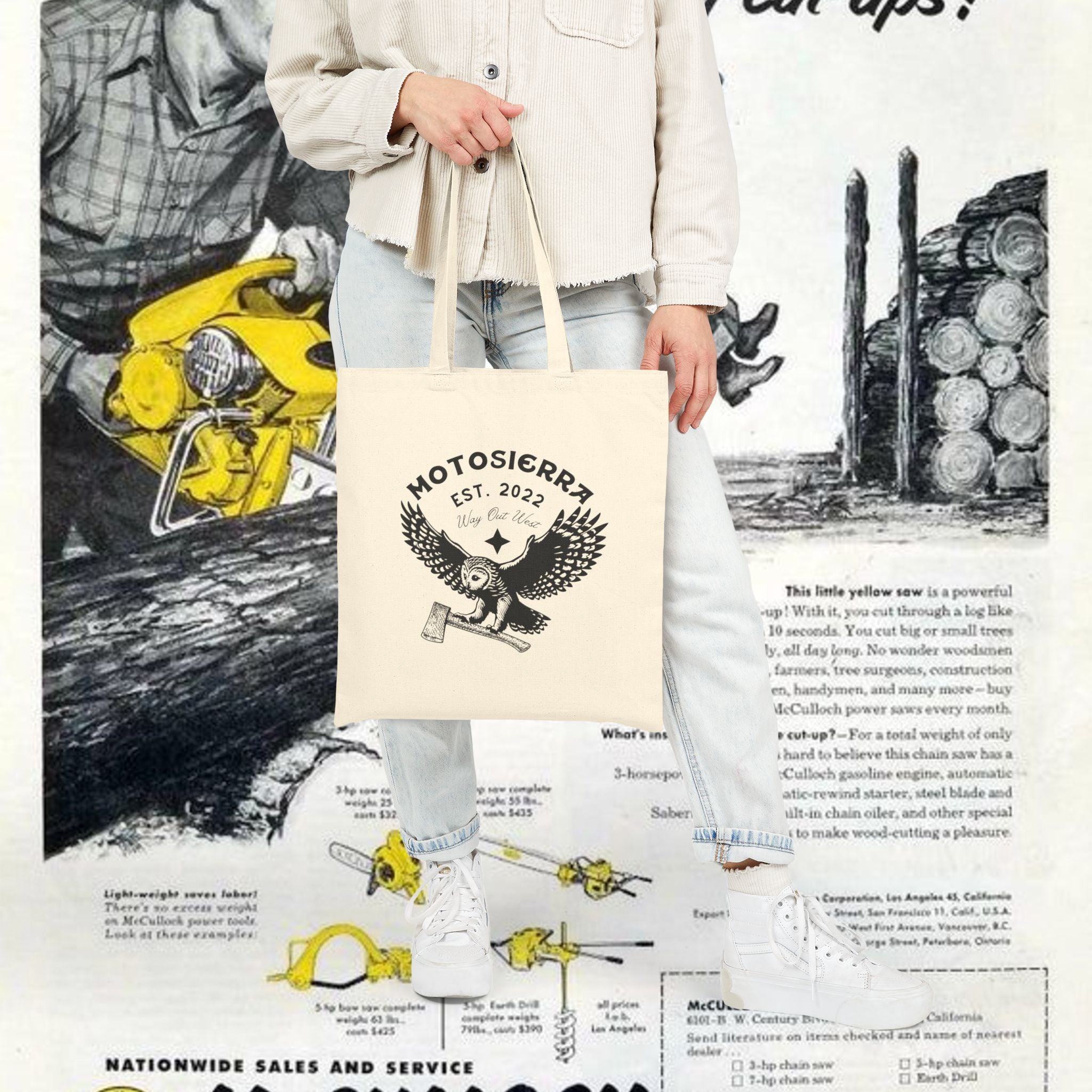 MotoSierra Cotton Canvas Tote Bag