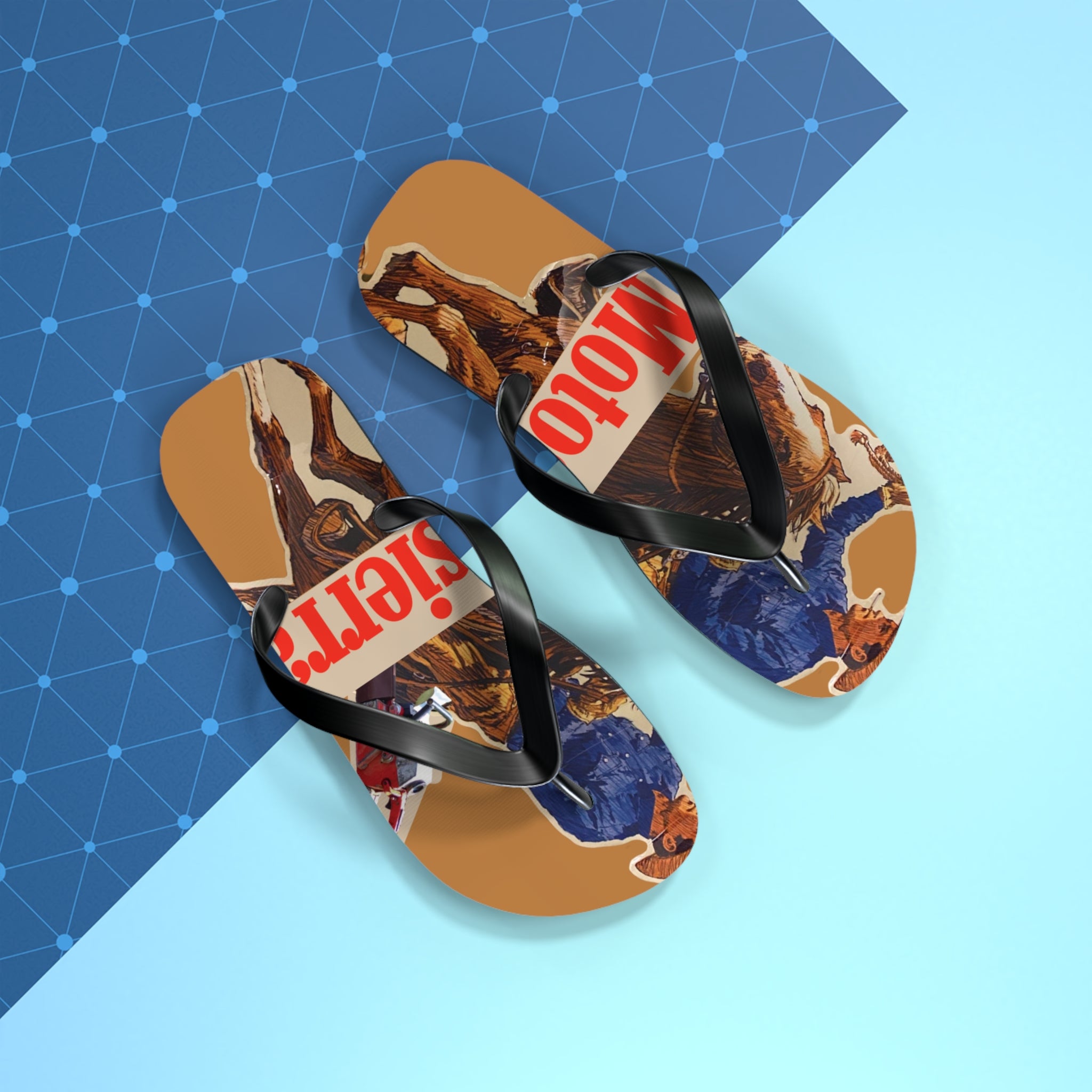 Moto Man Red Bag Flops