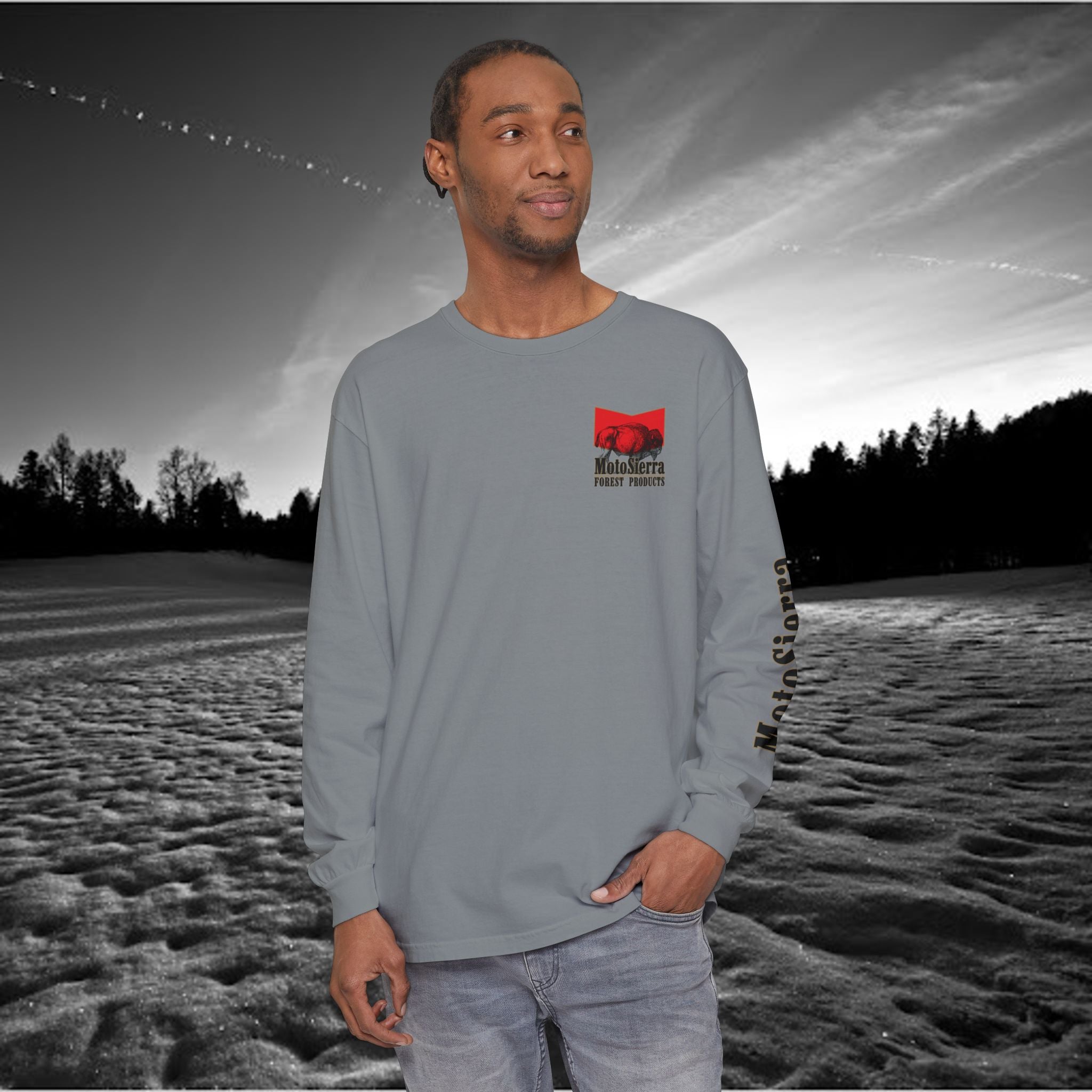 MotoSierra Forest Products Long Sleeve T-Shirt | Unisex Outdoor Apparel