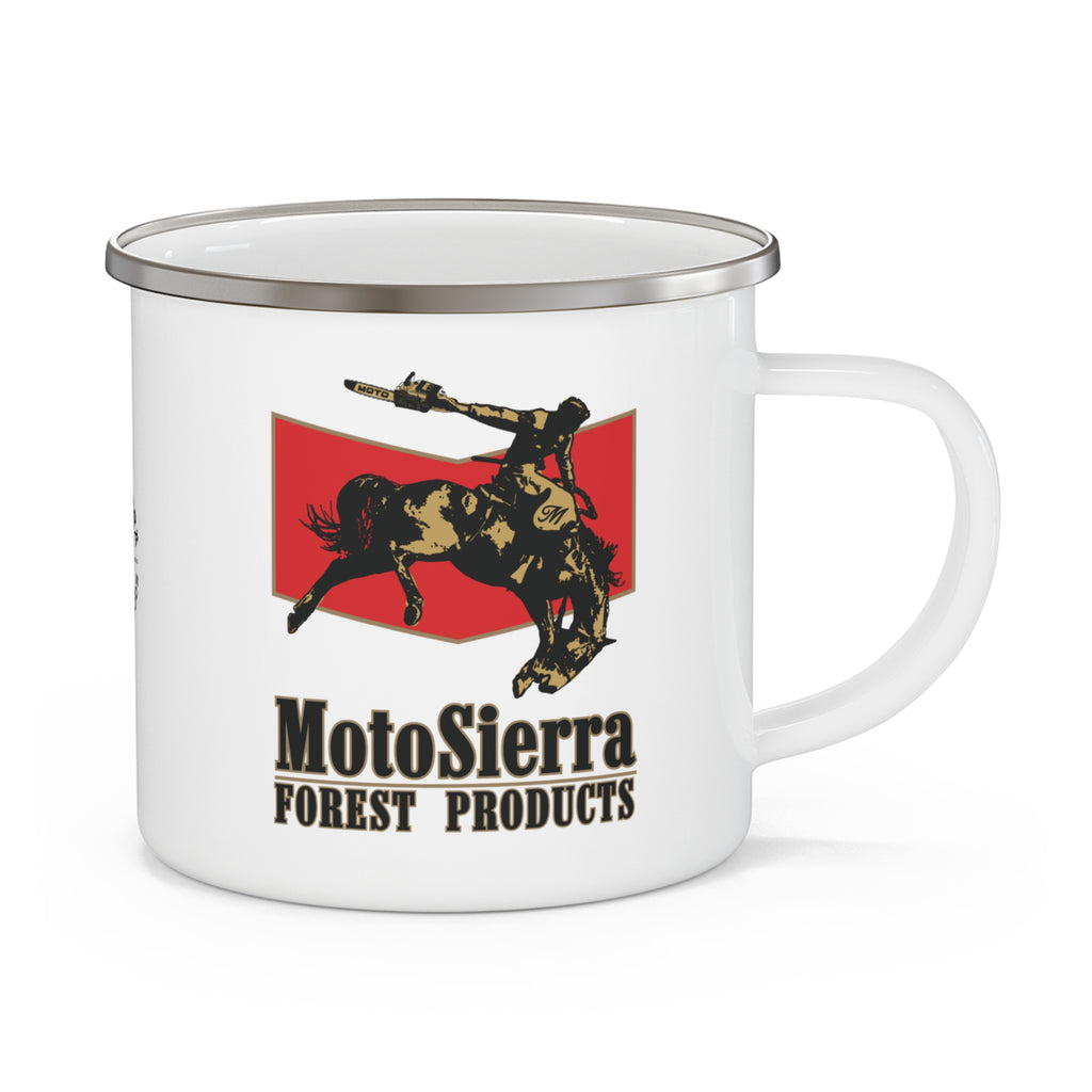 Moto Cowboy Enamel Camping Mug