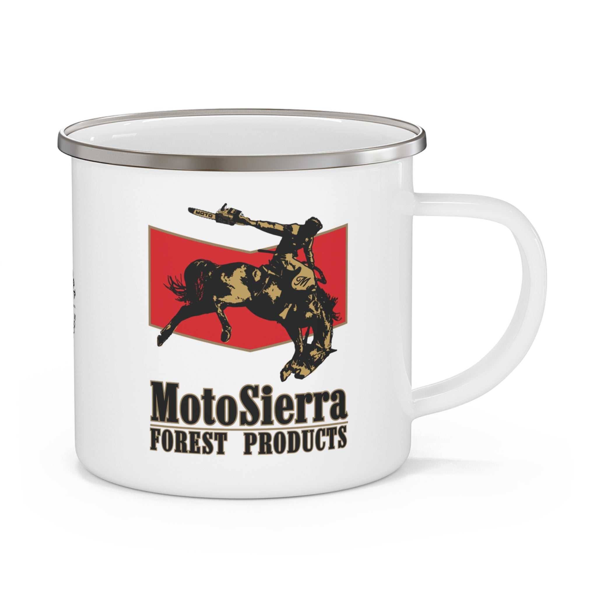 Moto Cowboy Enamel Camping Mug