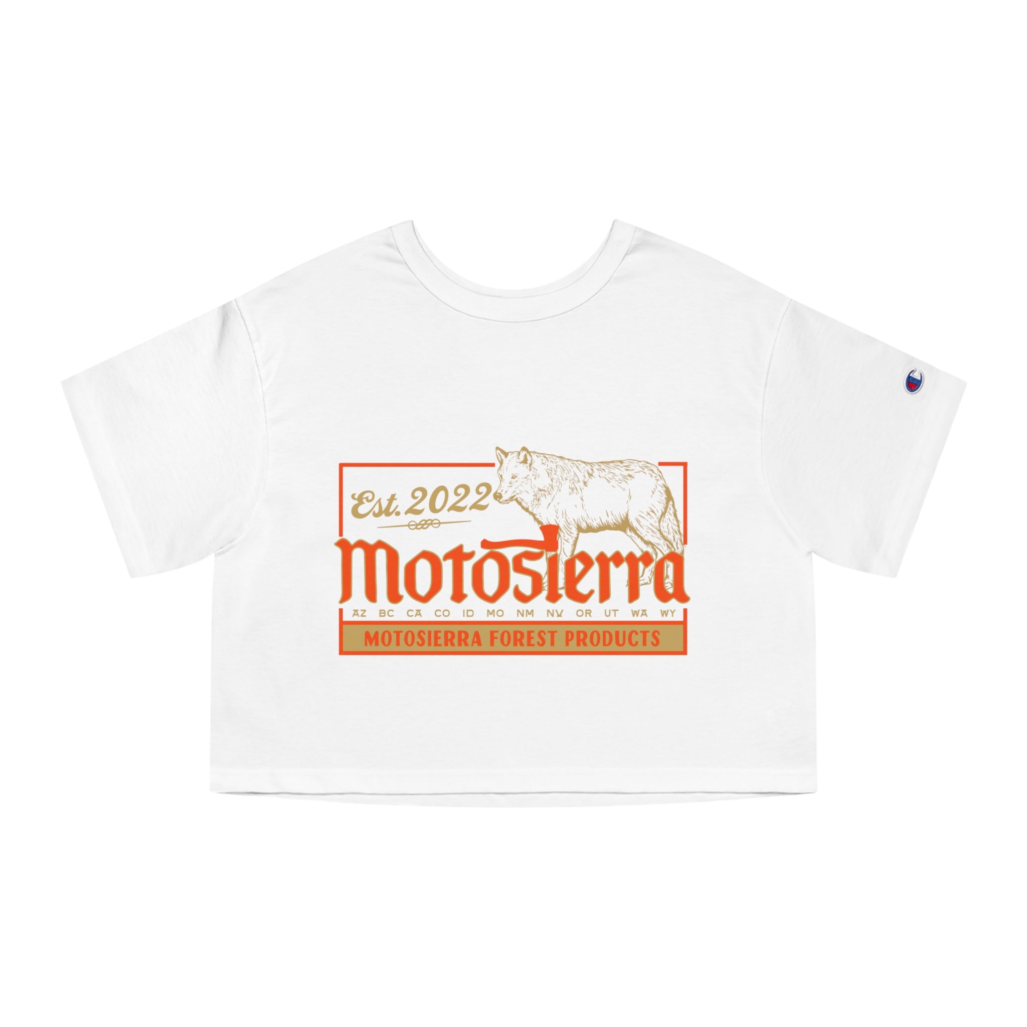 Wolf Champion Women's Heritage Cropped T-Shirt - Motosierra Forest Products Tee