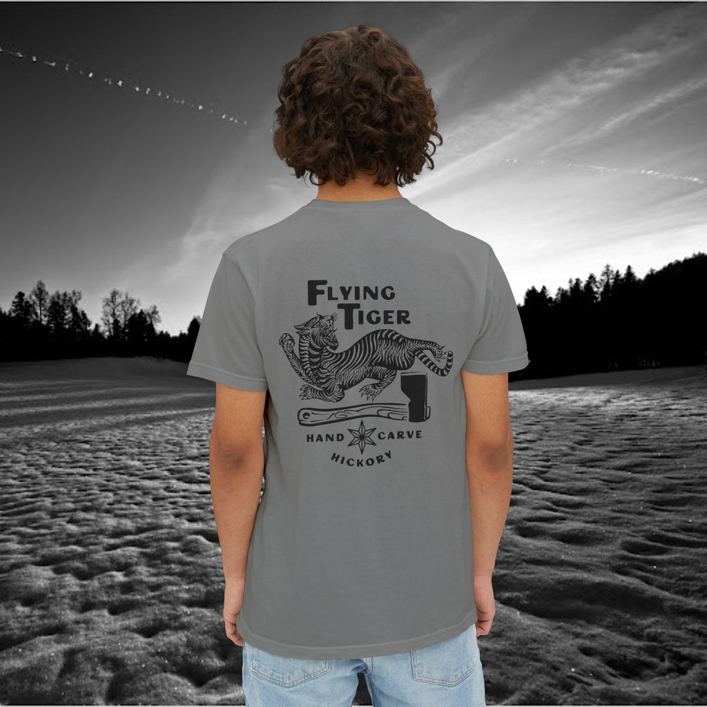 Flying Tiger Axe Handles Unisex Garment-Dyed Pocket T-Shirt