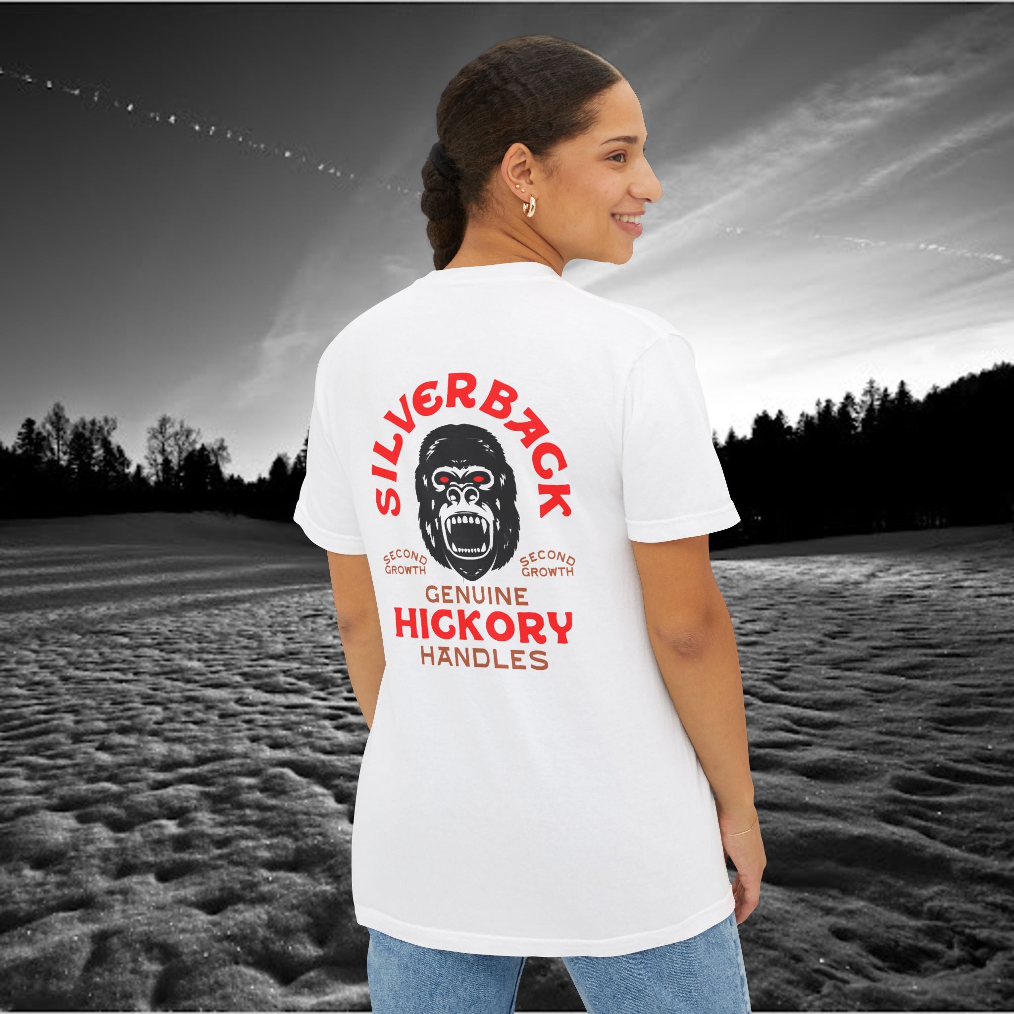 Silverback Axe Handles Unisex Pocket T-Shirt - Premium Garment-Dyed Tee