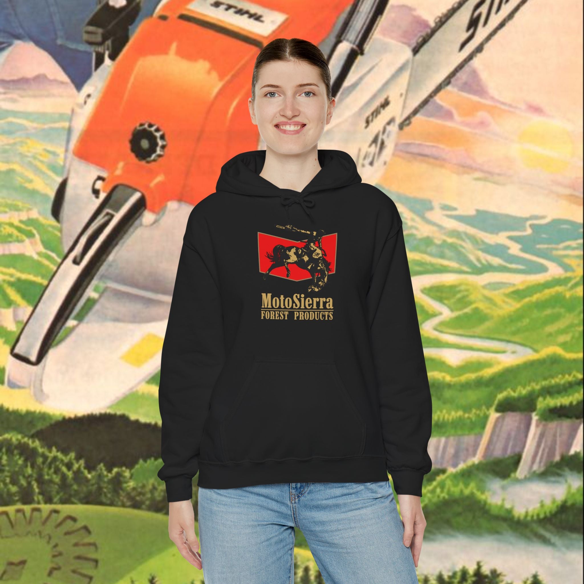 EUROPE ONLY Chevron Cowboy Logo Unisex Heavy Blend™ Hooded Sweatshirt