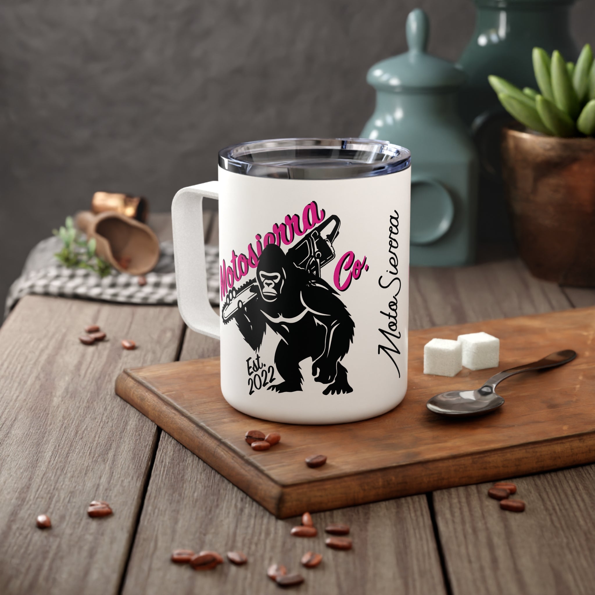 Gorilla Insulated Coffee Mug, Perfect for Outdoor Enthusiasts, Travel Mug, Gift for Him, Camping Coffee Cup, Adventure Drinkware