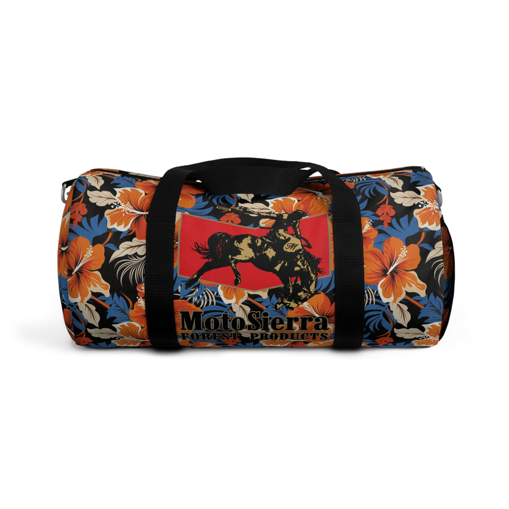 Hawaiian Pattern Cowboy Logo Motosierra Adventure Duffel Bag - Perfect for Gym, Travel, Outdoor Activities, Gifts