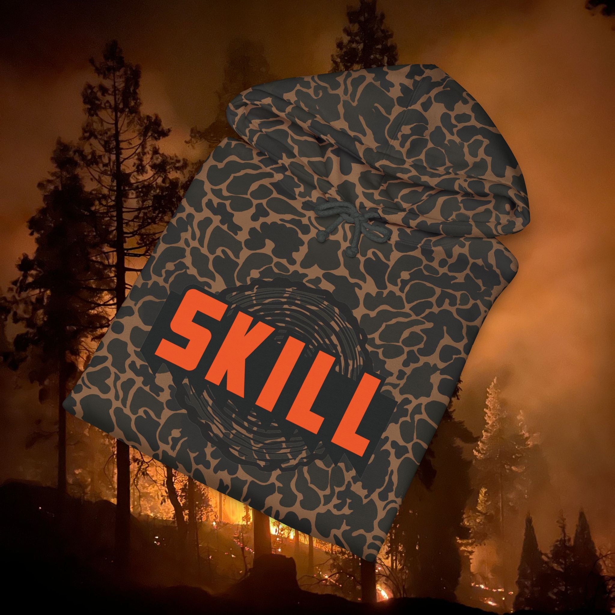 Skill Logo Camo Unisex Heavyweight Hooded Sweatshirt