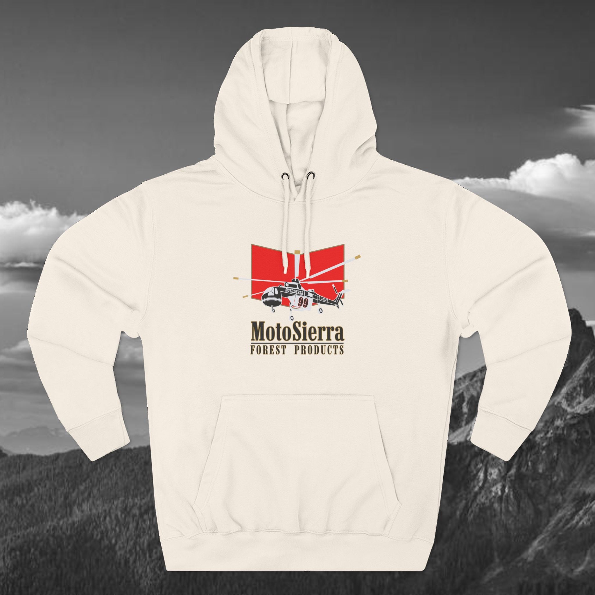 Crane Three-Panel Fleece Hoodie