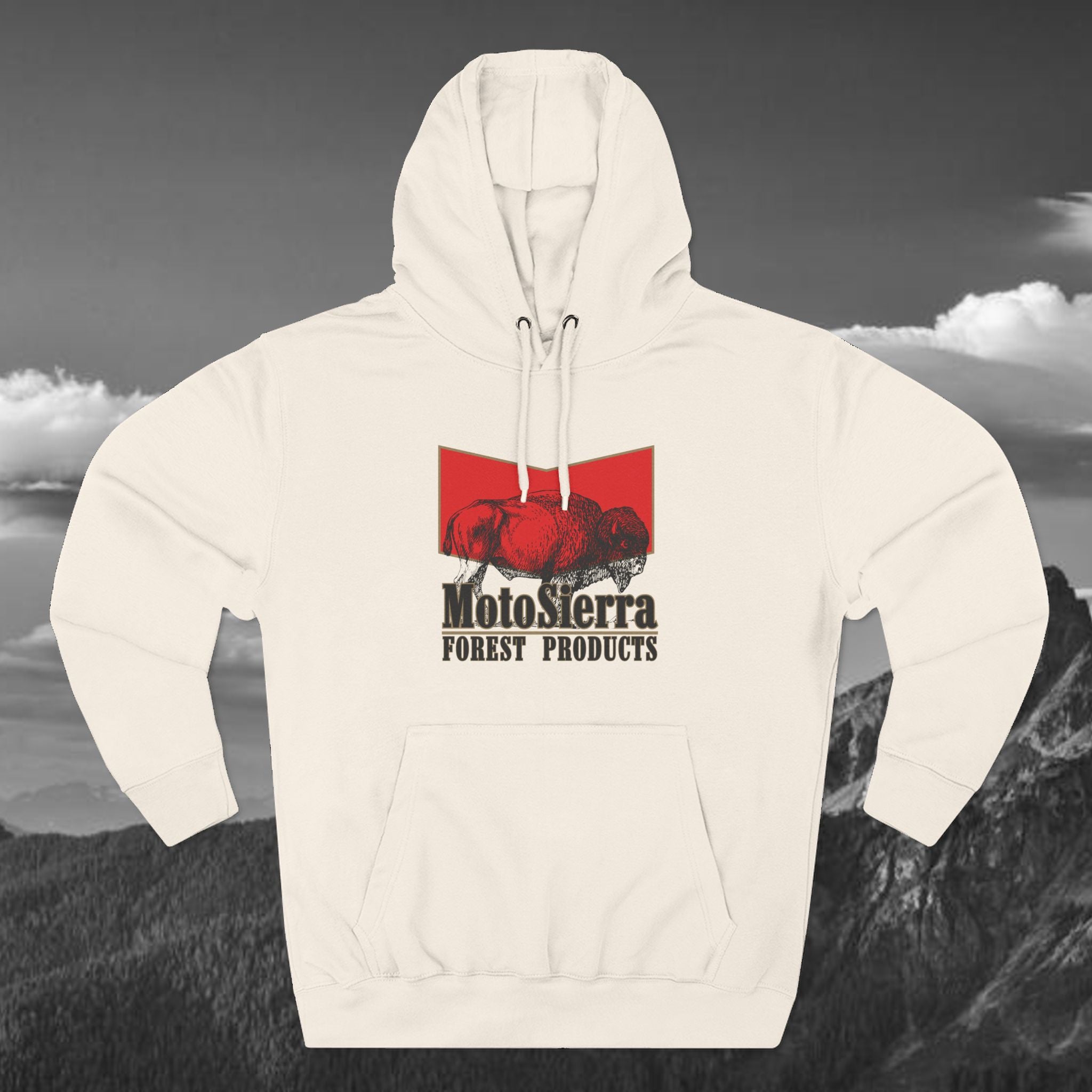 Red Tab Buffalo Three-Panel Fleece Hoodie