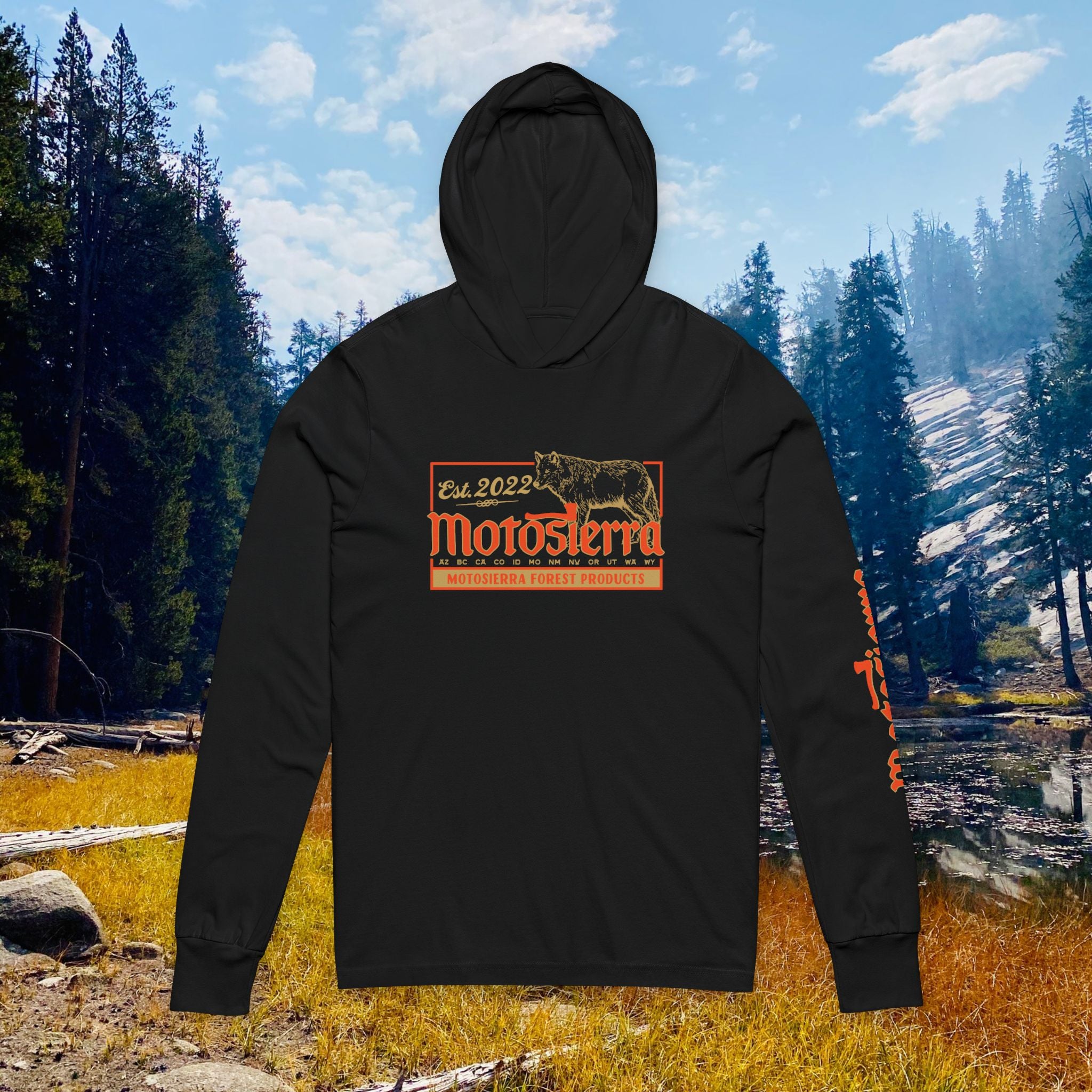 Rainier Wolf Unisex Hooded Long Sleeve Tee