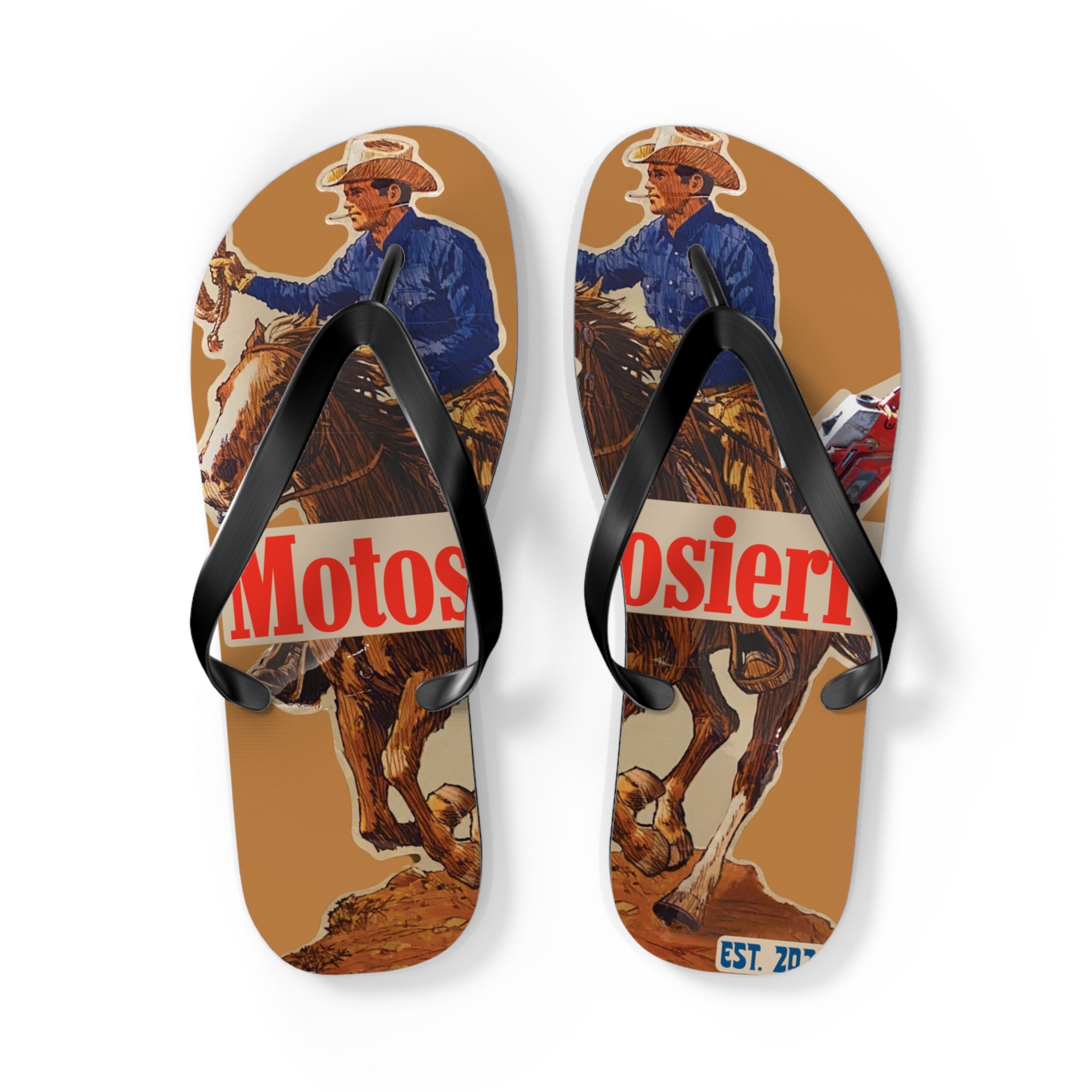 Moto Man Red Bag Flops