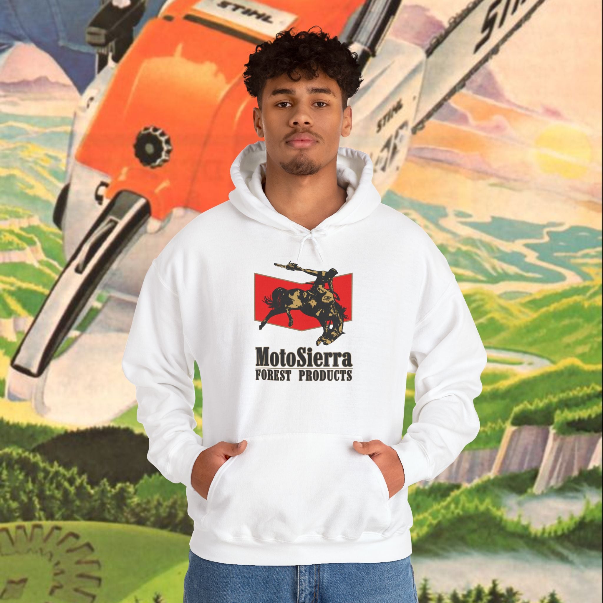 EUROPE ONLY Chevron Cowboy Logo Unisex Heavy Blend™ Hooded Sweatshirt