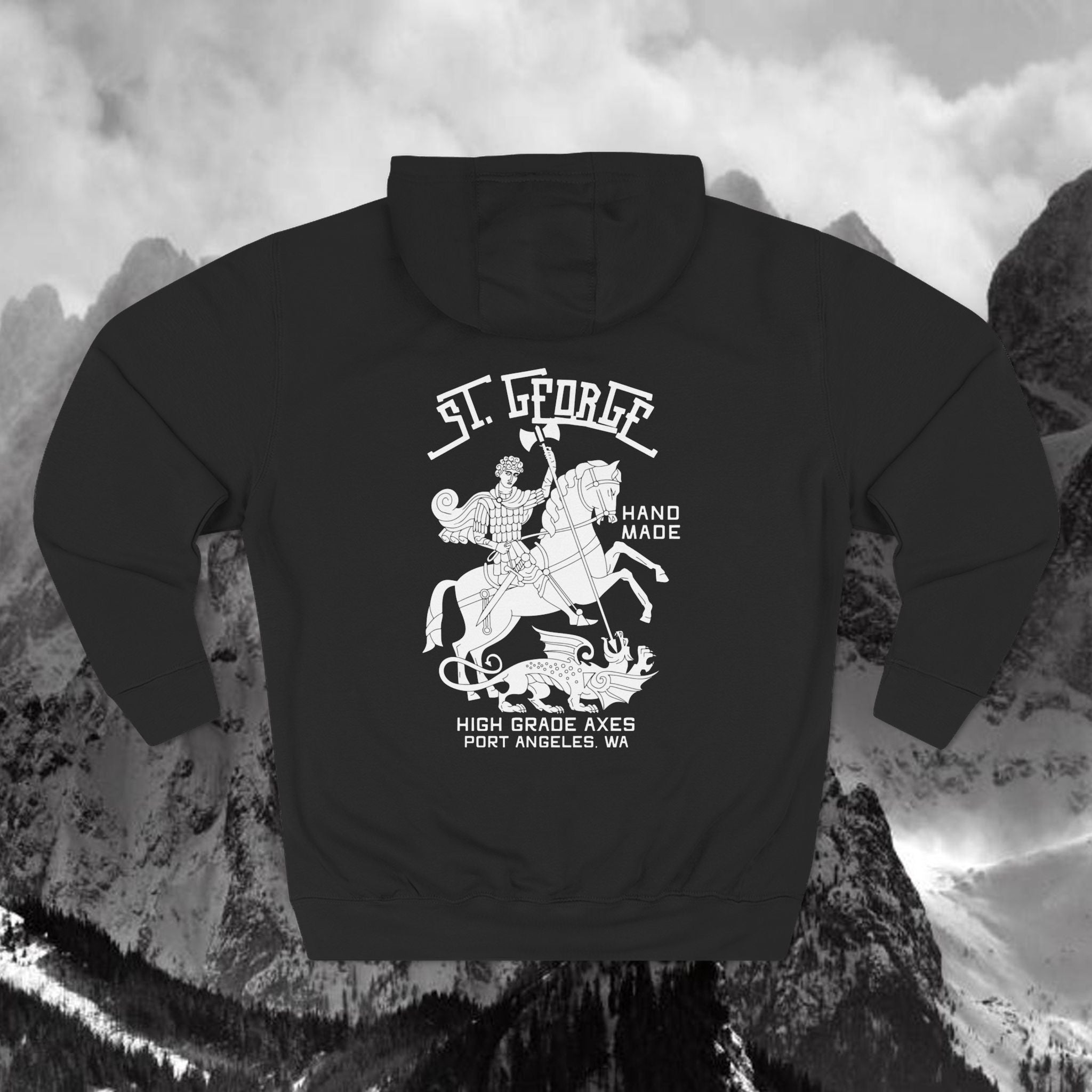 Vintage Axe Label Three-Panel Fleece Hoodie