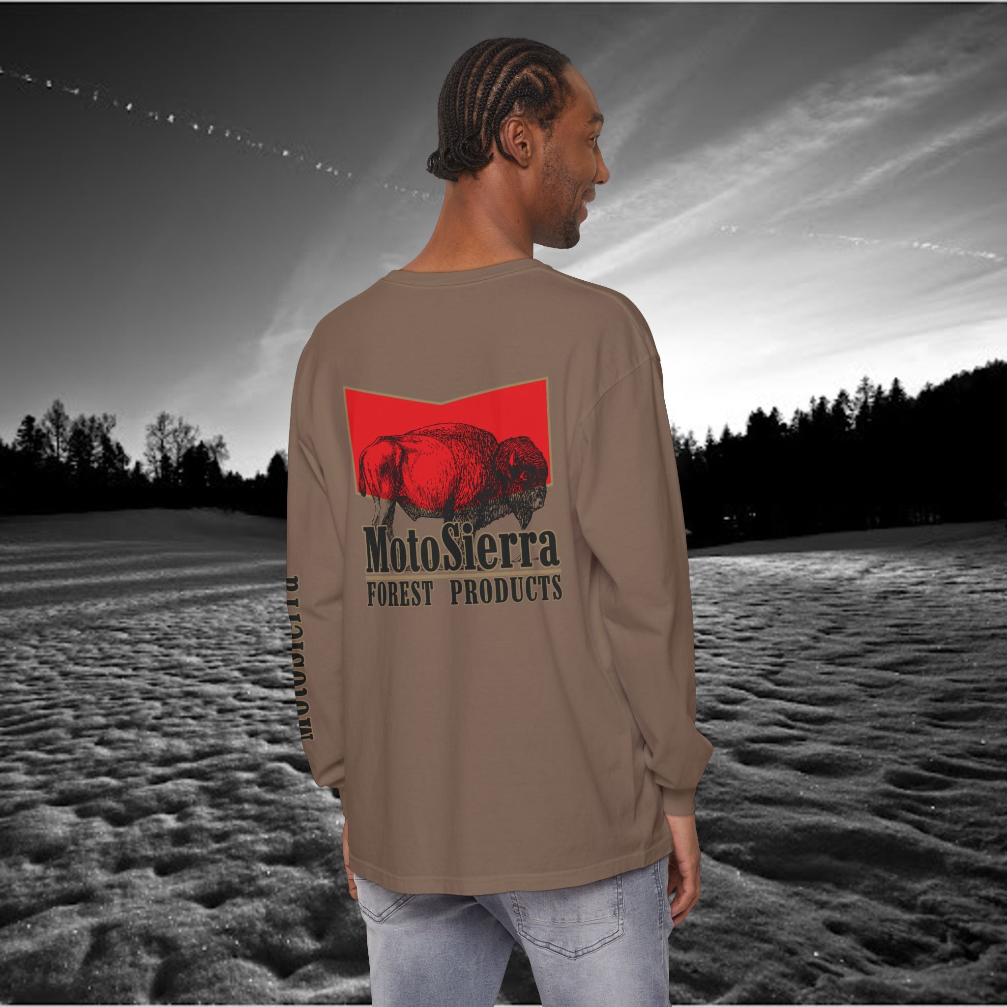 MotoSierra Forest Products Long Sleeve T-Shirt | Unisex Outdoor Apparel
