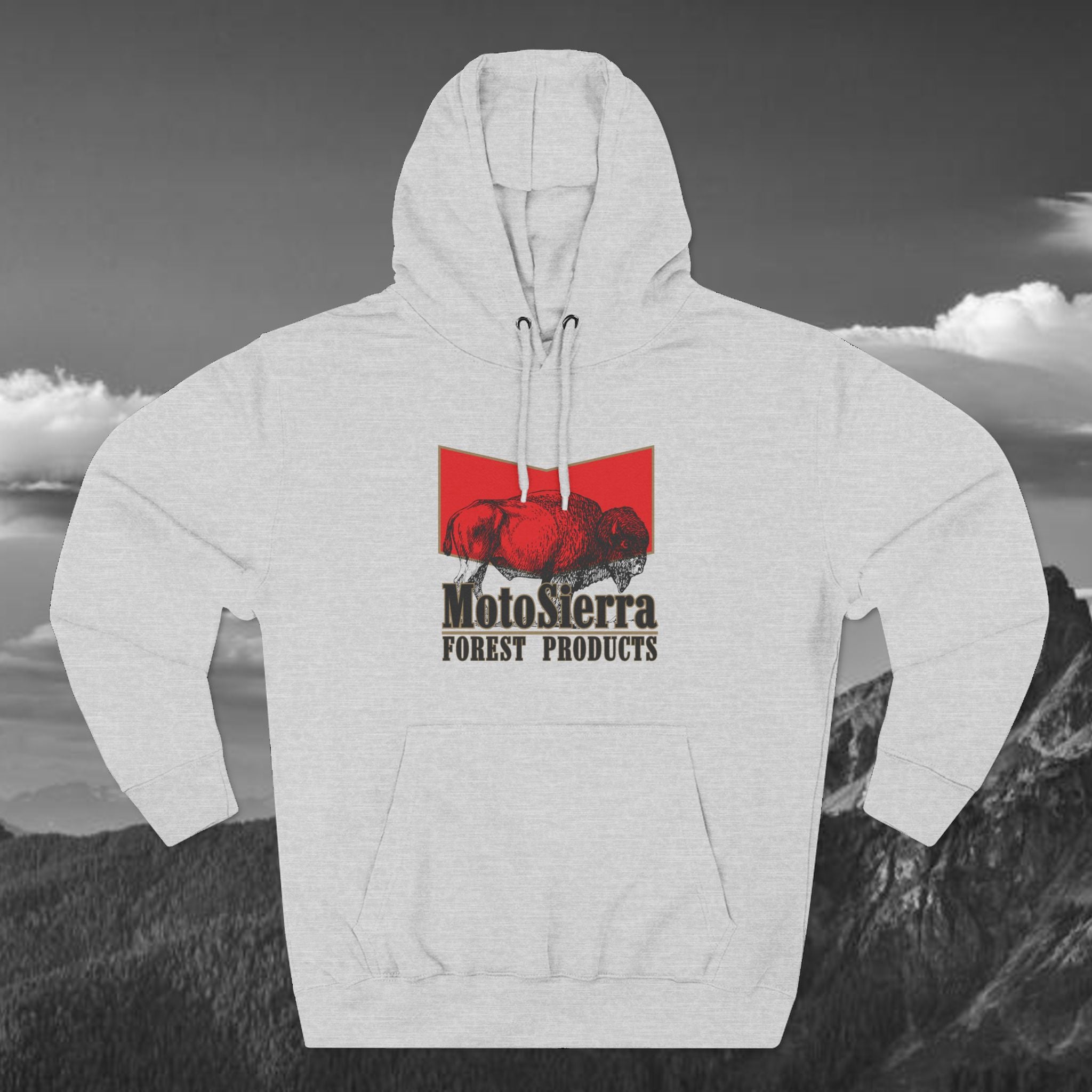 Red Tab Buffalo Three-Panel Fleece Hoodie
