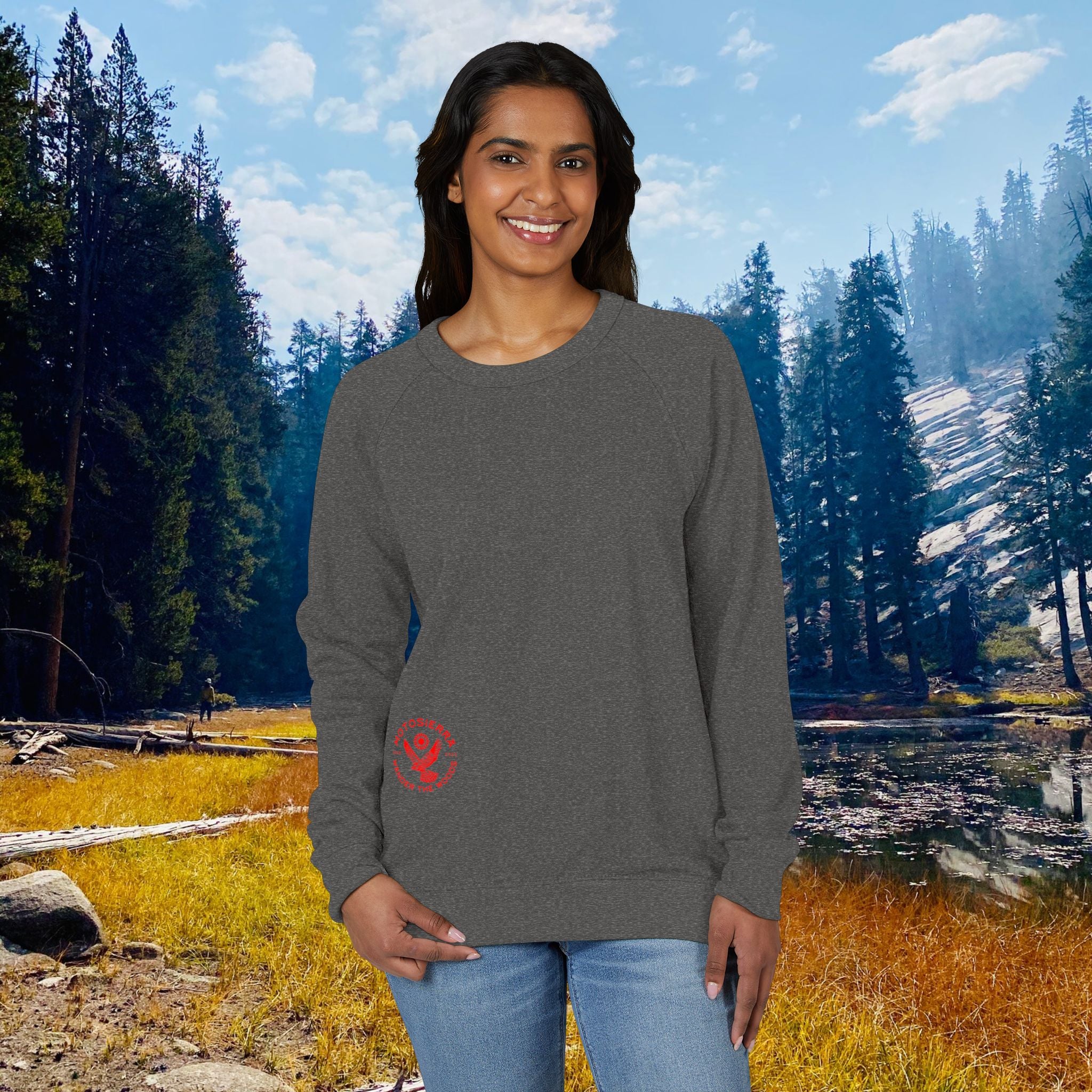 Offset Kestrel Logo Unisex French Terry Raglan Crewneck