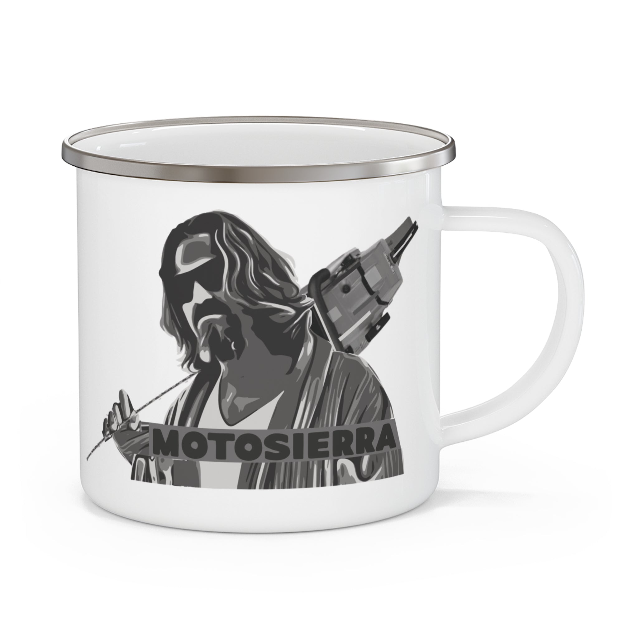 White Russian Enamel Camping Mug