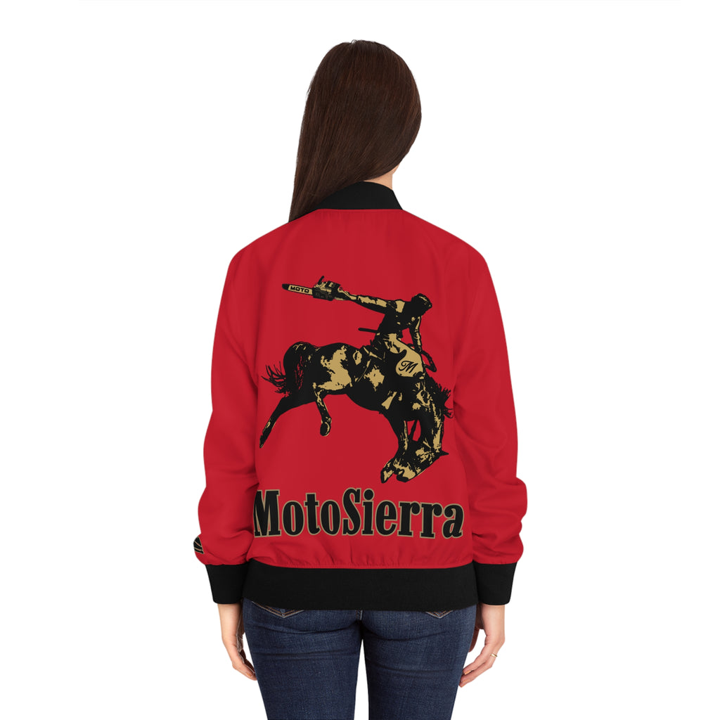 MotoSierra Red Women's Bomber Jacket