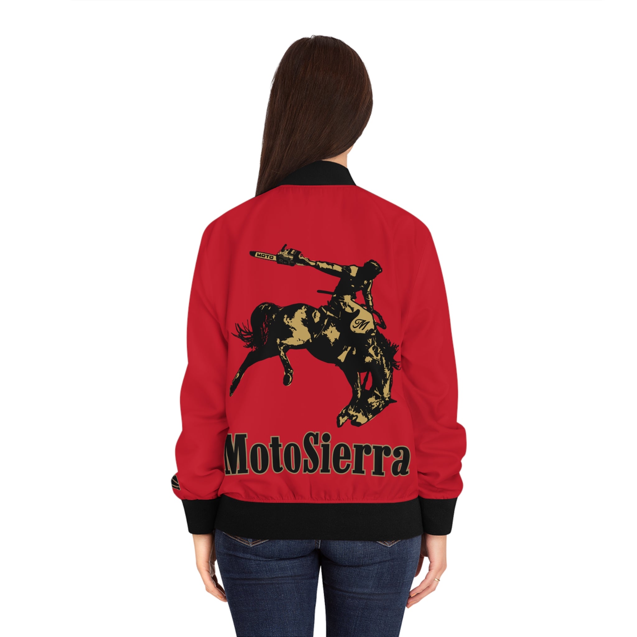 MotoSierra Red Women's Bomber Jacket