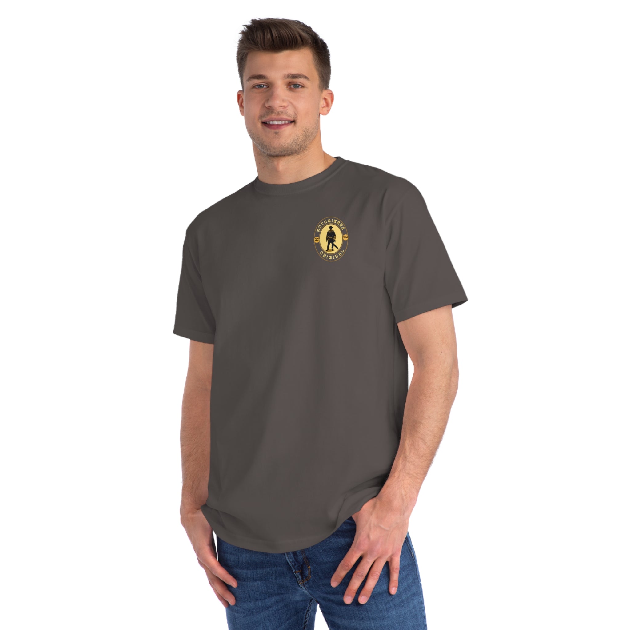 Gunslinger Organic Unisex Classic T-Shirt - Vintage Motosierra Graphic Tee, Eco-Friendly Apparel, Casual Wear, Gift for Him/Her