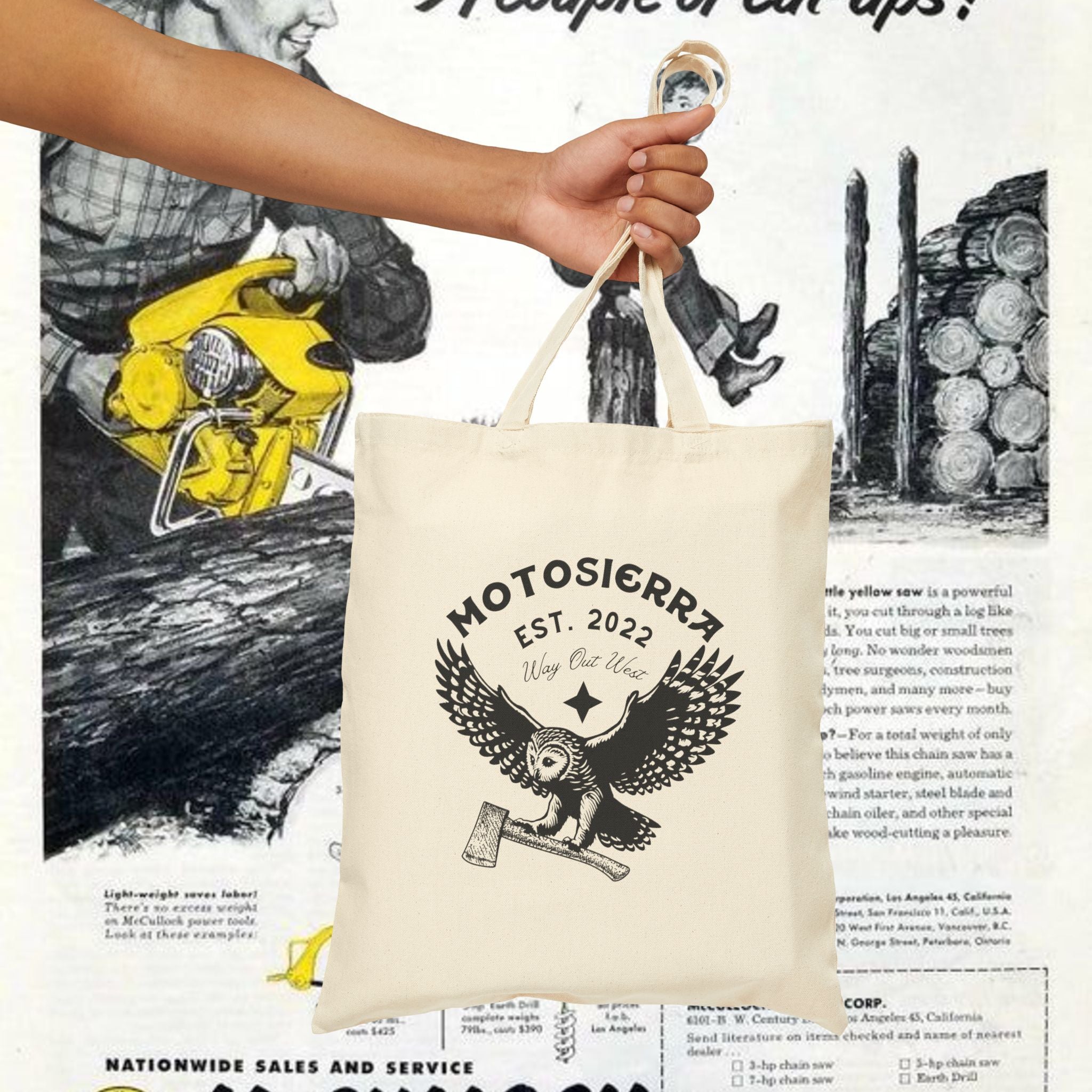 MotoSierra Cotton Canvas Tote Bag