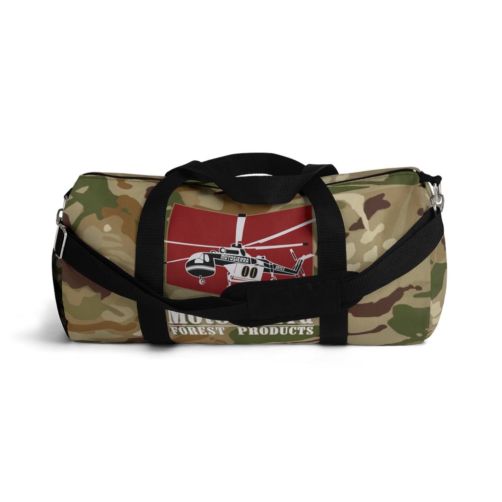 High Desert Camo Crane Logo Motosierra Adventure Duffel Bag - Perfect for Gym, Travel, Outdoor Activities, Weekend Getaway, Gifts