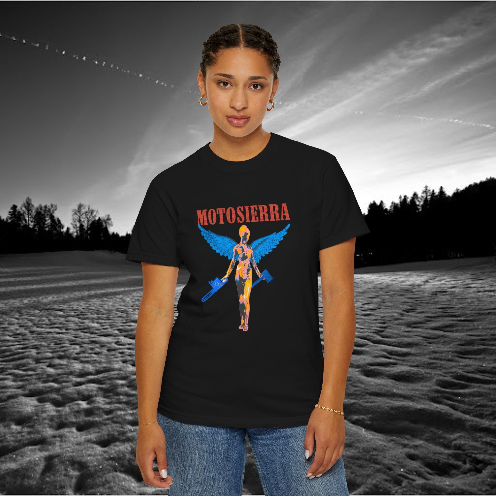 Aberdeen Garment-Dyed T-Shirt with Artistic Print, Casual Wear, Unique Gift, Graphic Tee