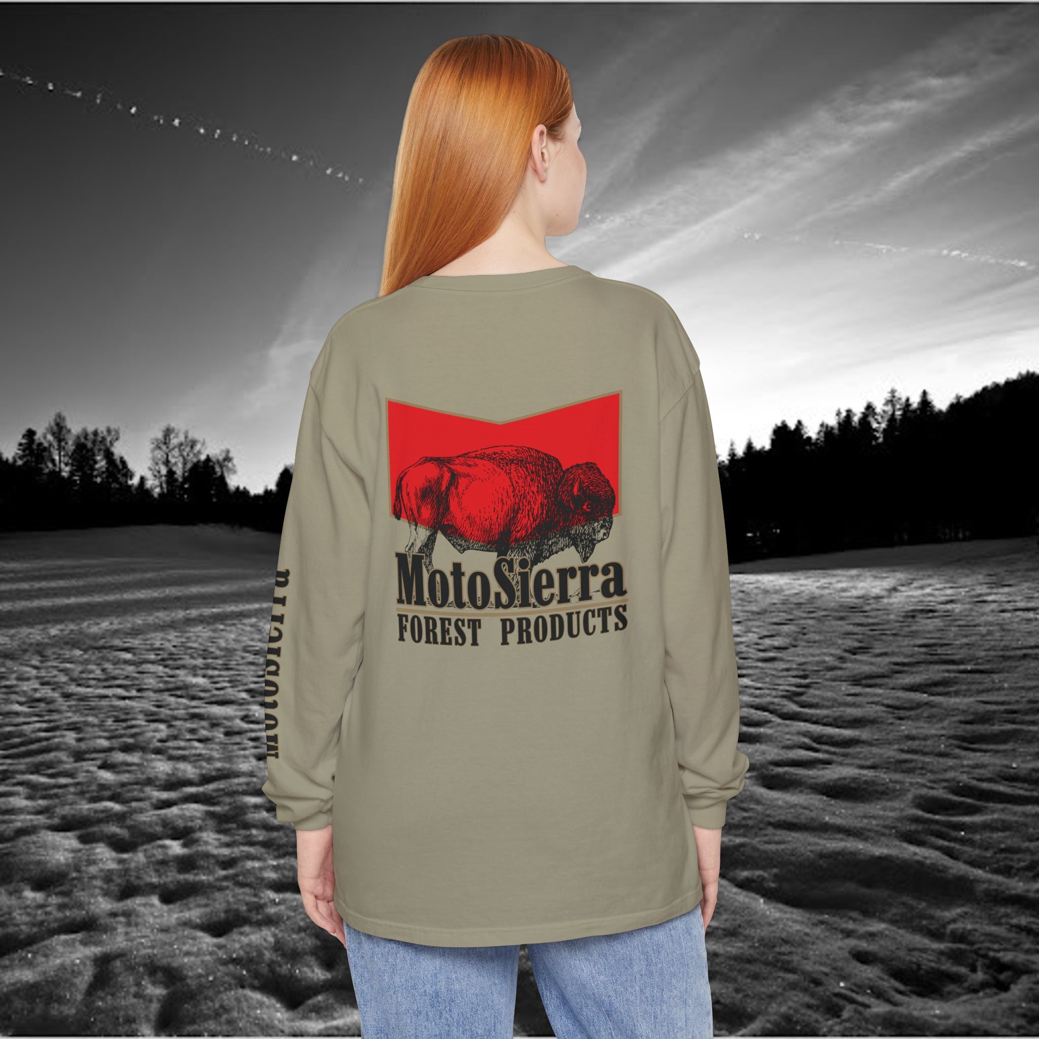 MotoSierra Forest Products Long Sleeve T-Shirt | Unisex Outdoor Apparel