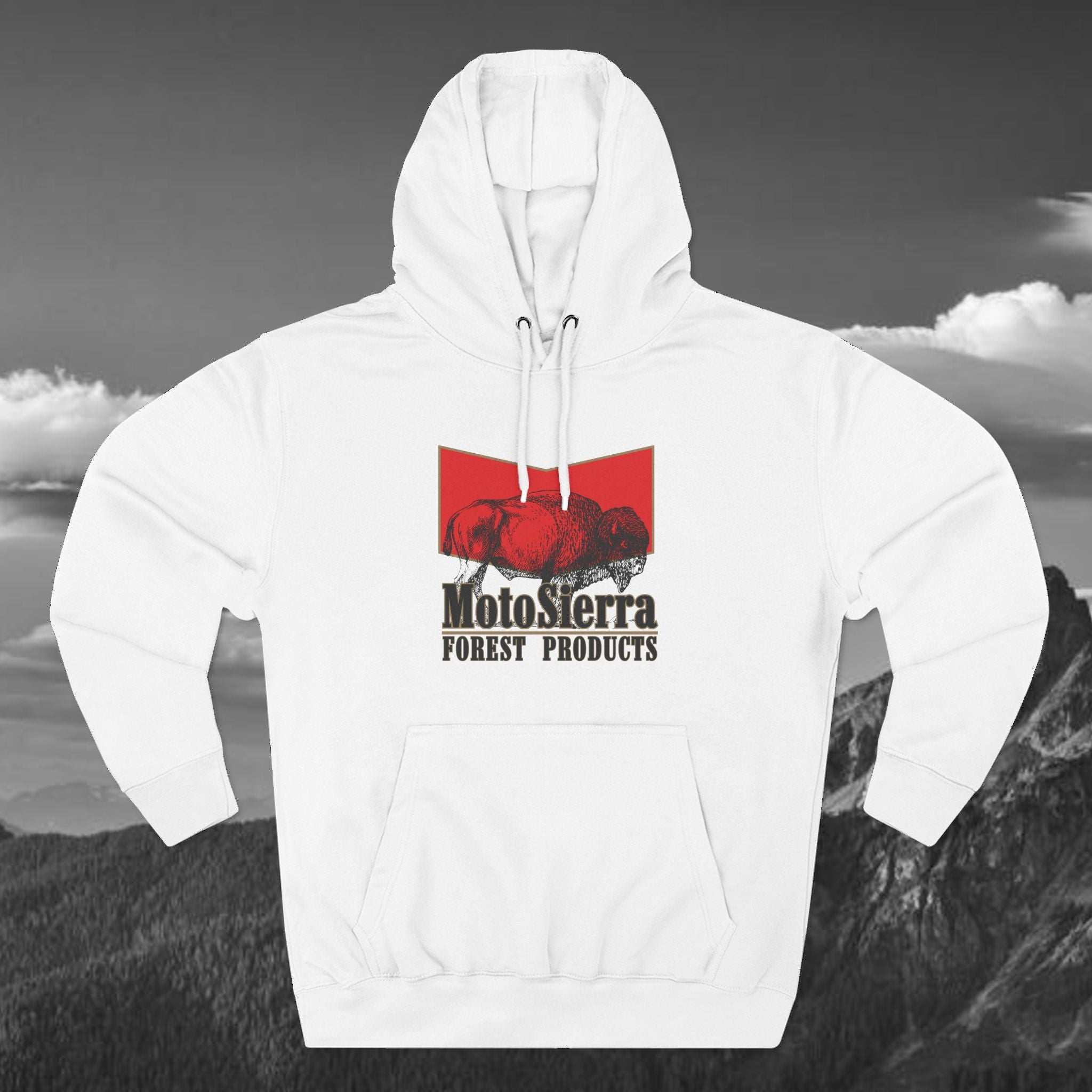 Red Tab Buffalo Three-Panel Fleece Hoodie