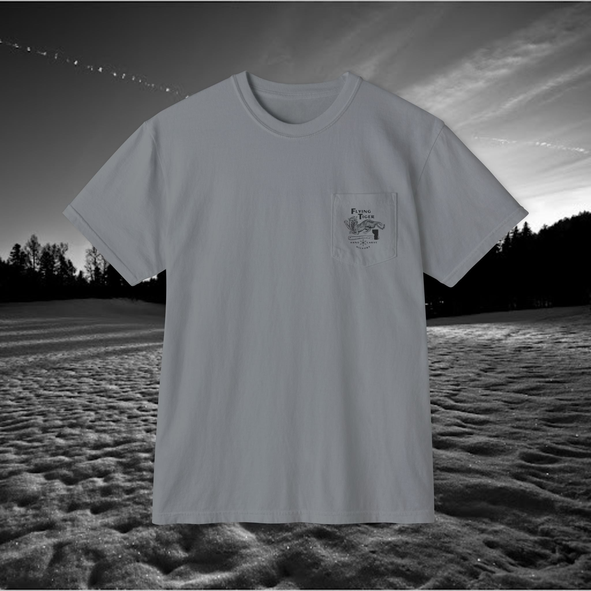 Flying Tiger Axe Handles Unisex Garment-Dyed Pocket T-Shirt