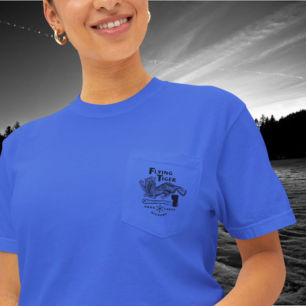 Flying Tiger Axe Handles Unisex Garment-Dyed Pocket T-Shirt