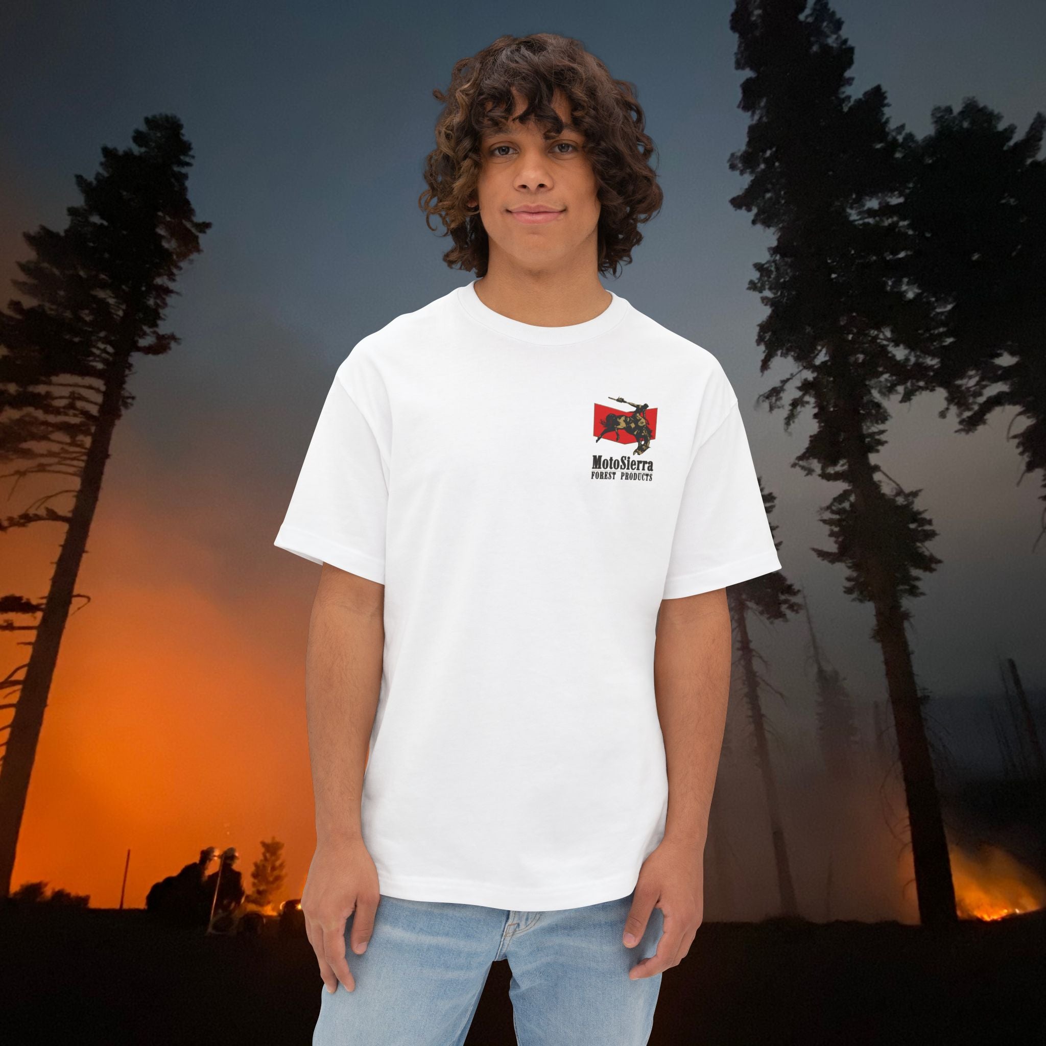 Distressed Logo Unisex Oversized Boxy Tee