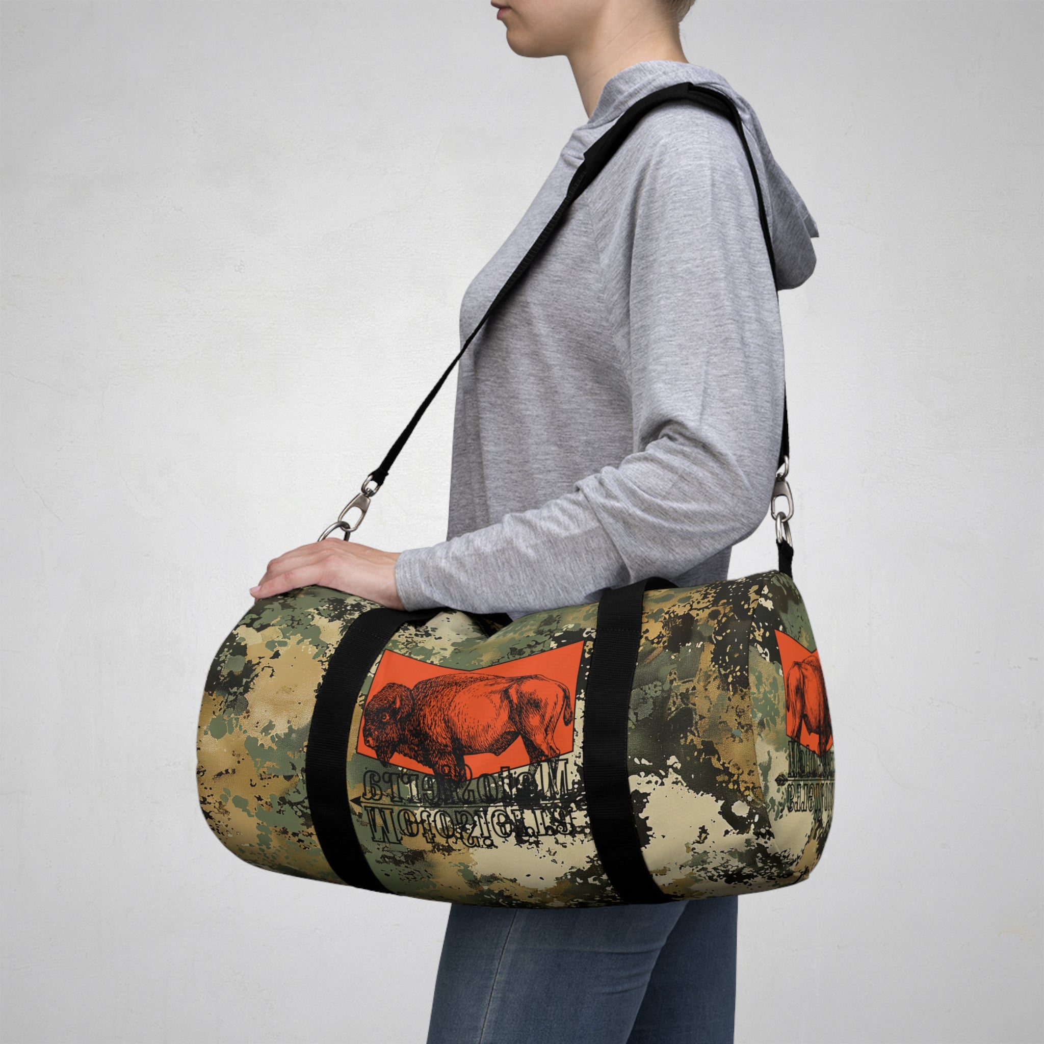 Bison Logo Flecktarn Duffel Bag