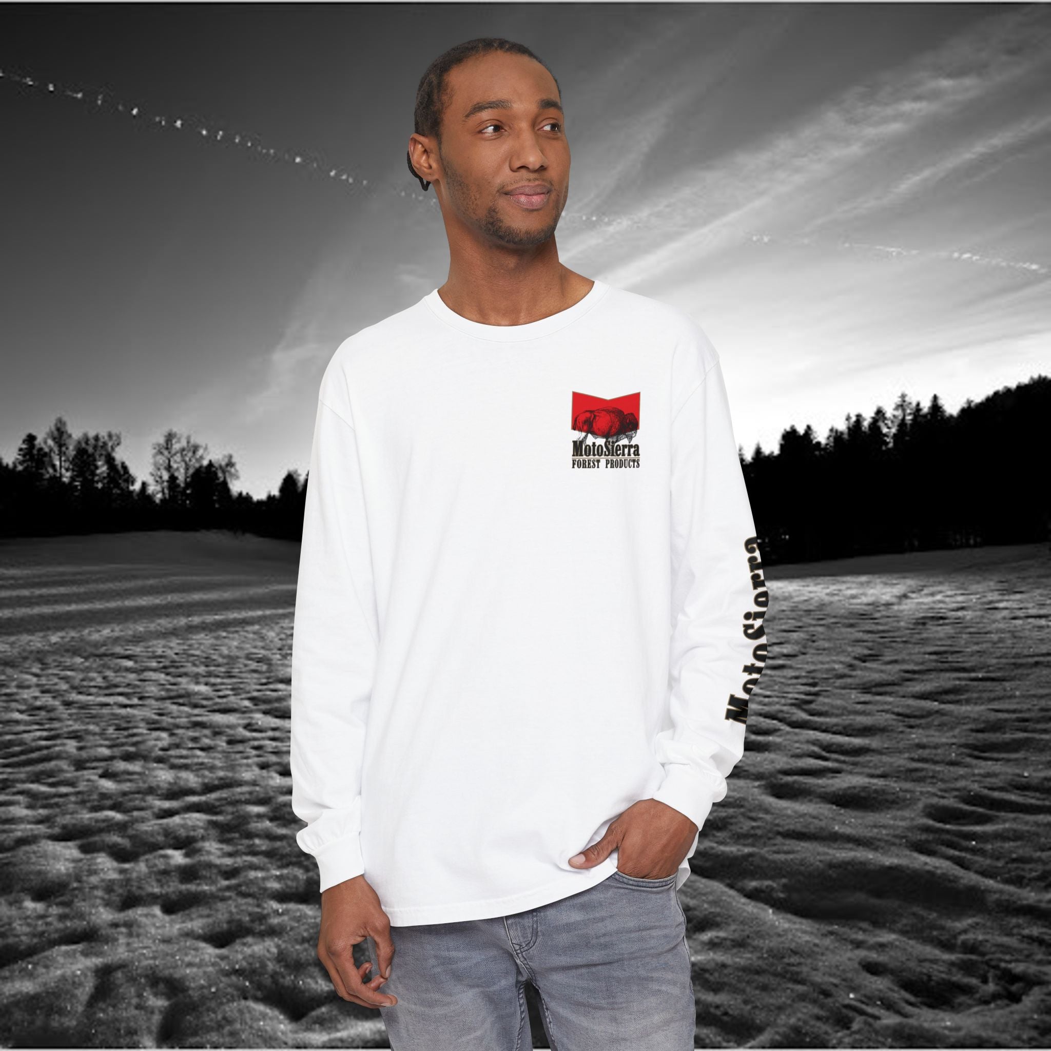 MotoSierra Forest Products Long Sleeve T-Shirt | Unisex Outdoor Apparel