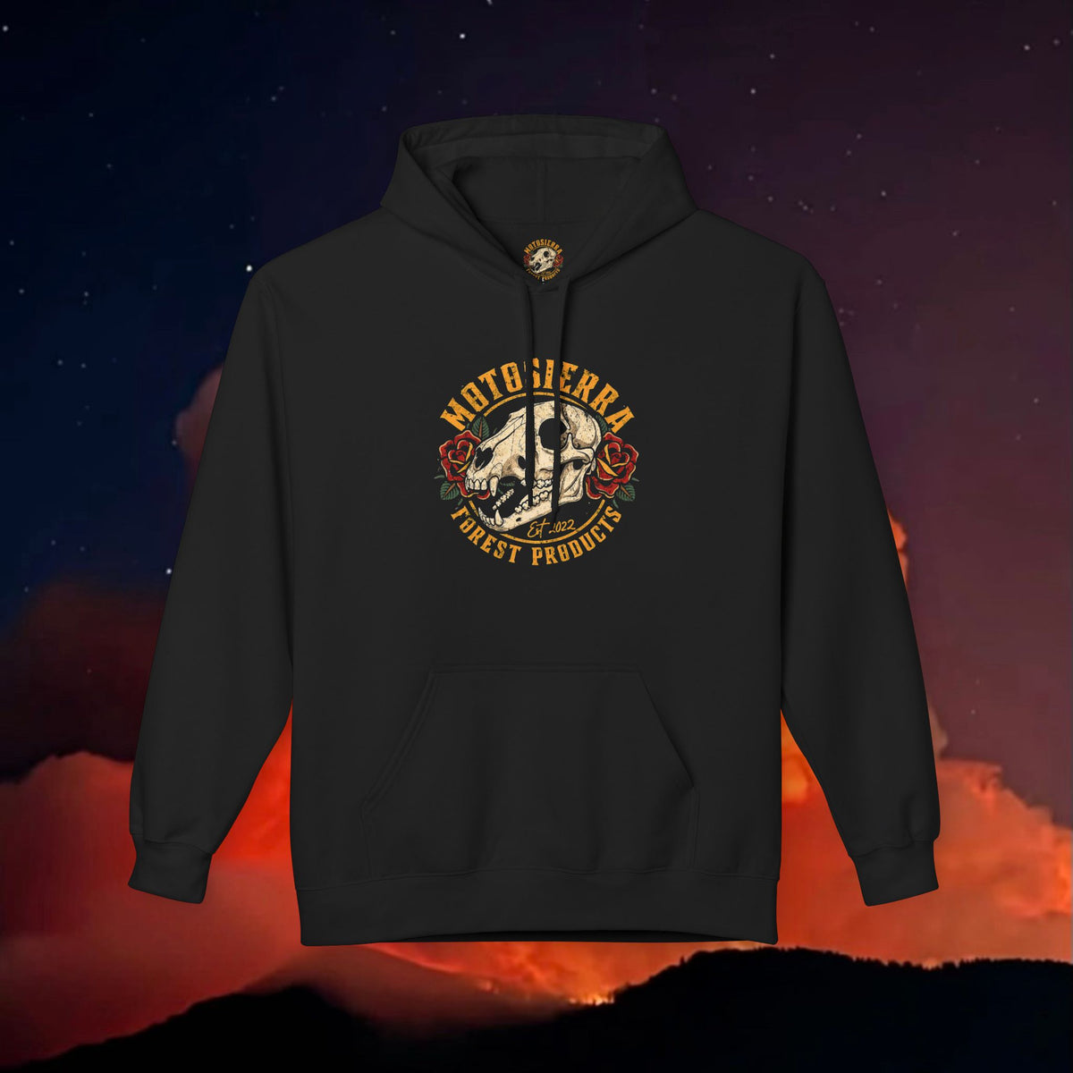 Distressed Bear Skull Unisex Midweight Softstyle Fleece Hoodie
