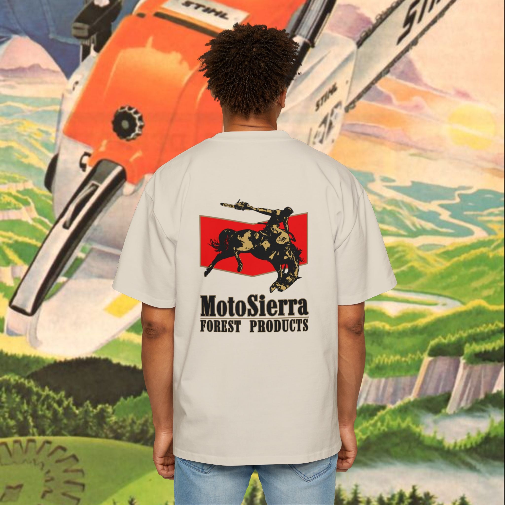 Australia Cowboy Logo Men's Heavy Oversized Tee