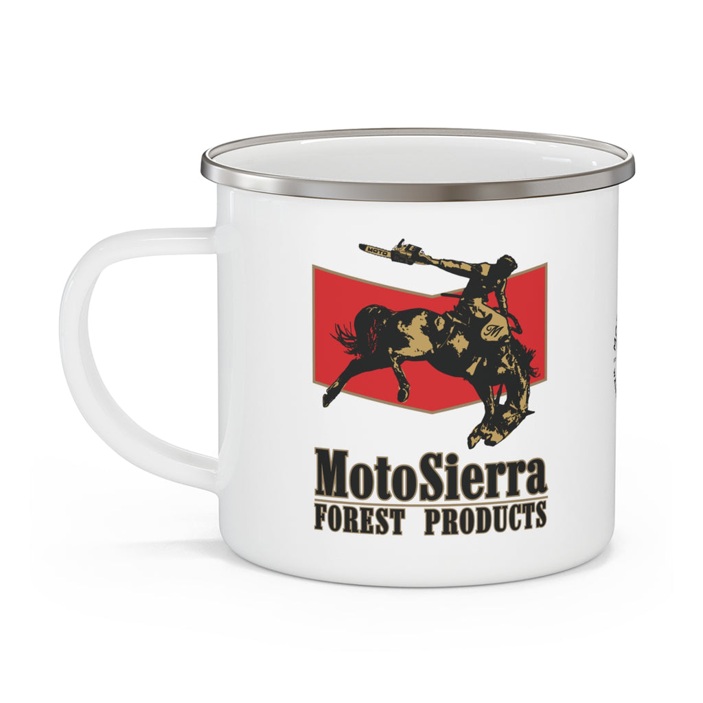 Moto Cowboy Enamel Camping Mug