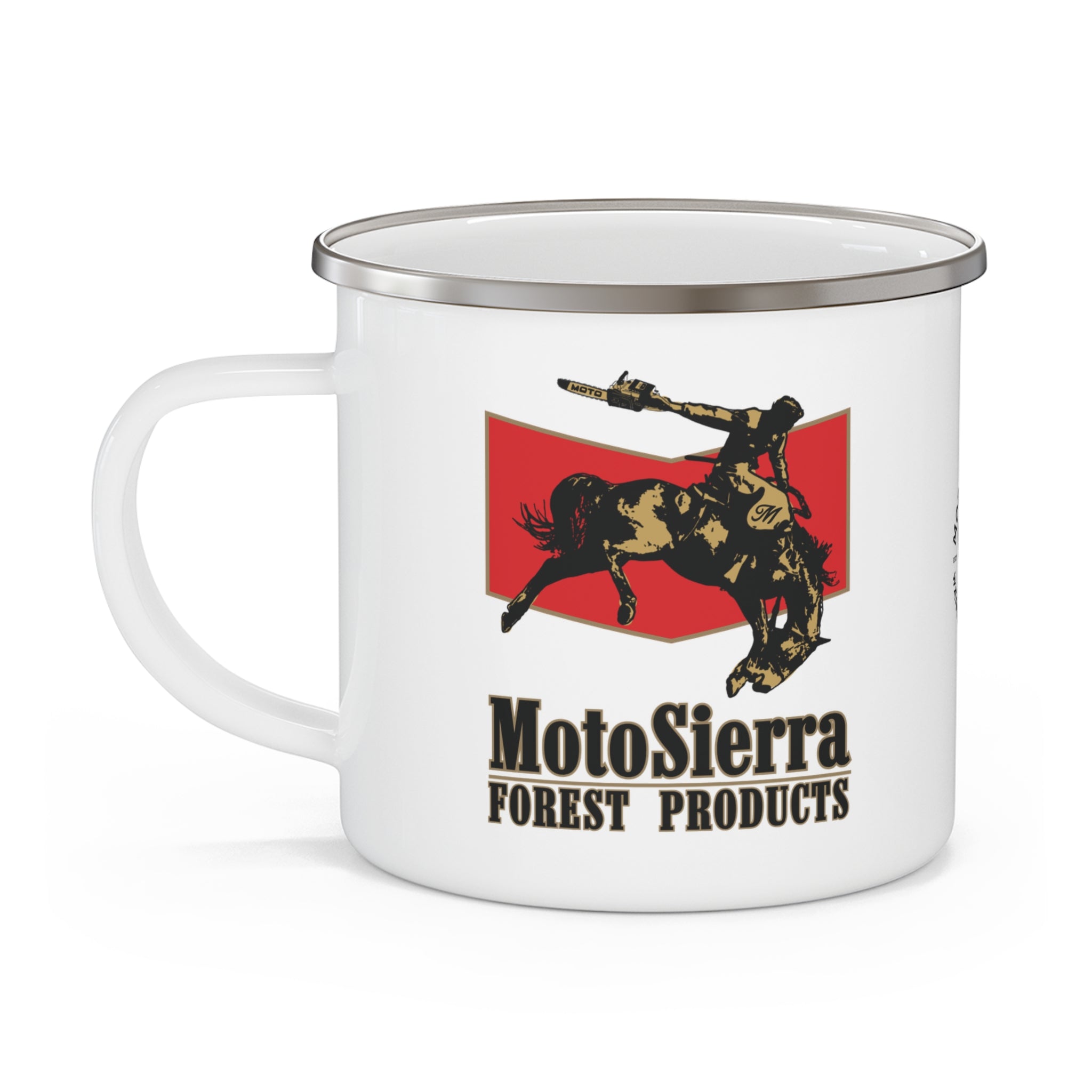 Moto Cowboy Enamel Camping Mug