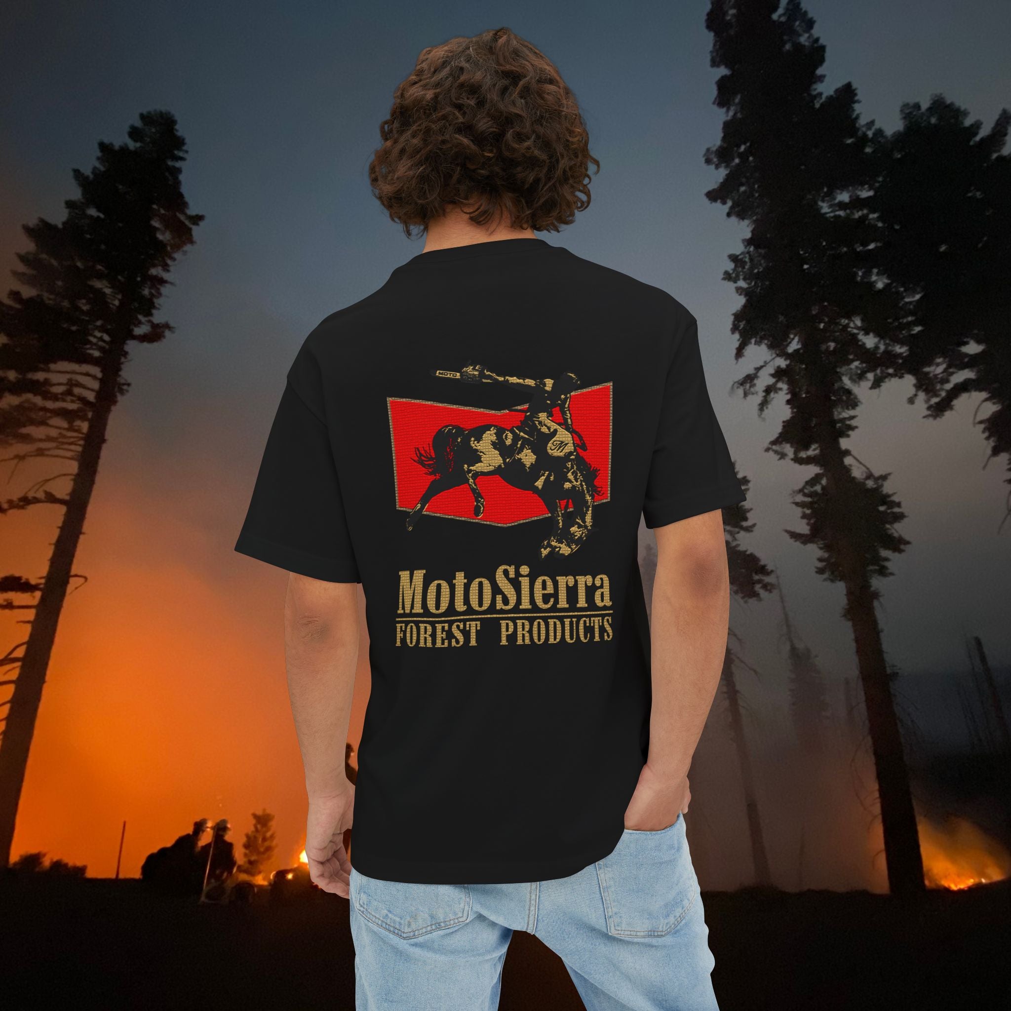 Distressed Logo Unisex Oversized Boxy Tee