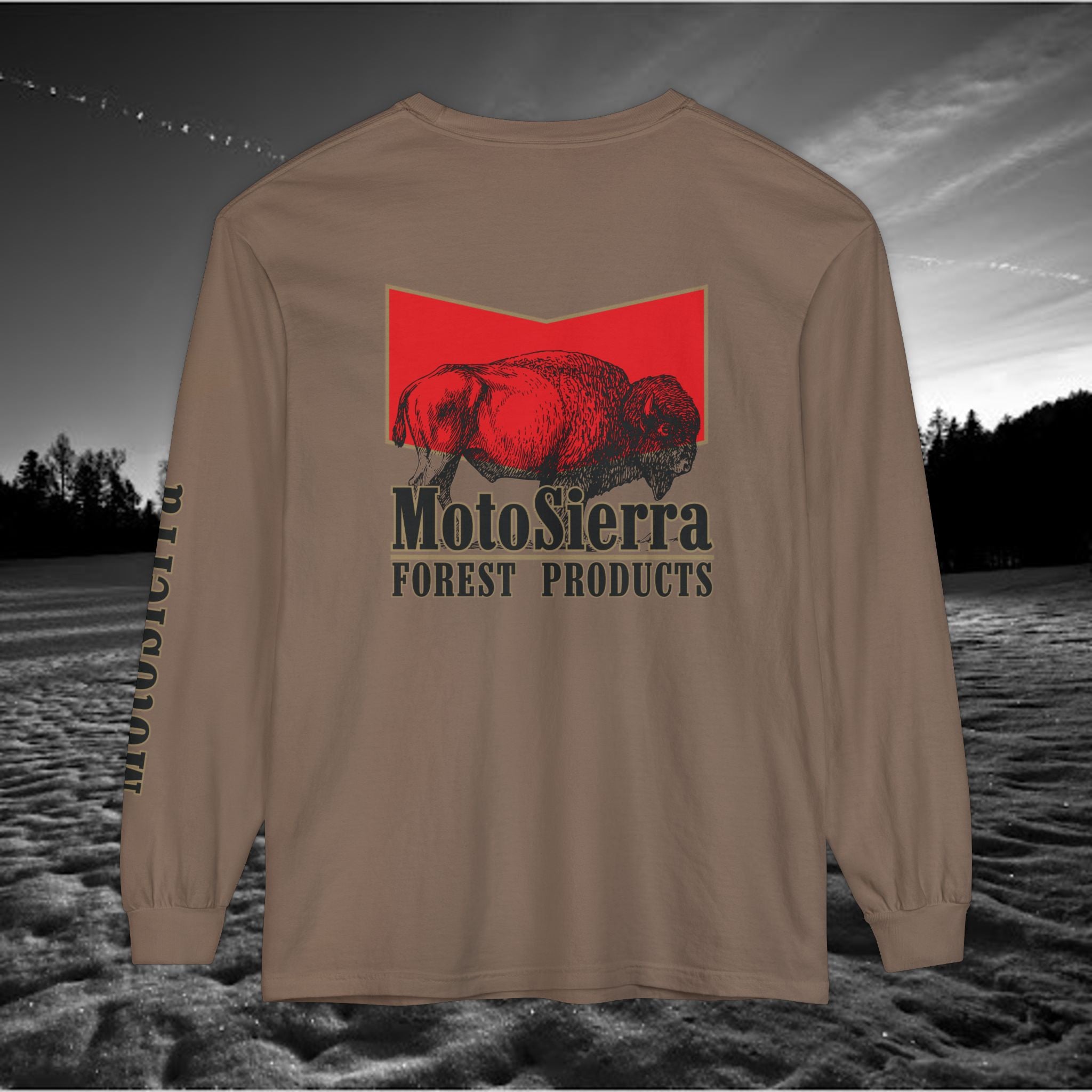 MotoSierra Forest Products Long Sleeve T-Shirt | Unisex Outdoor Apparel