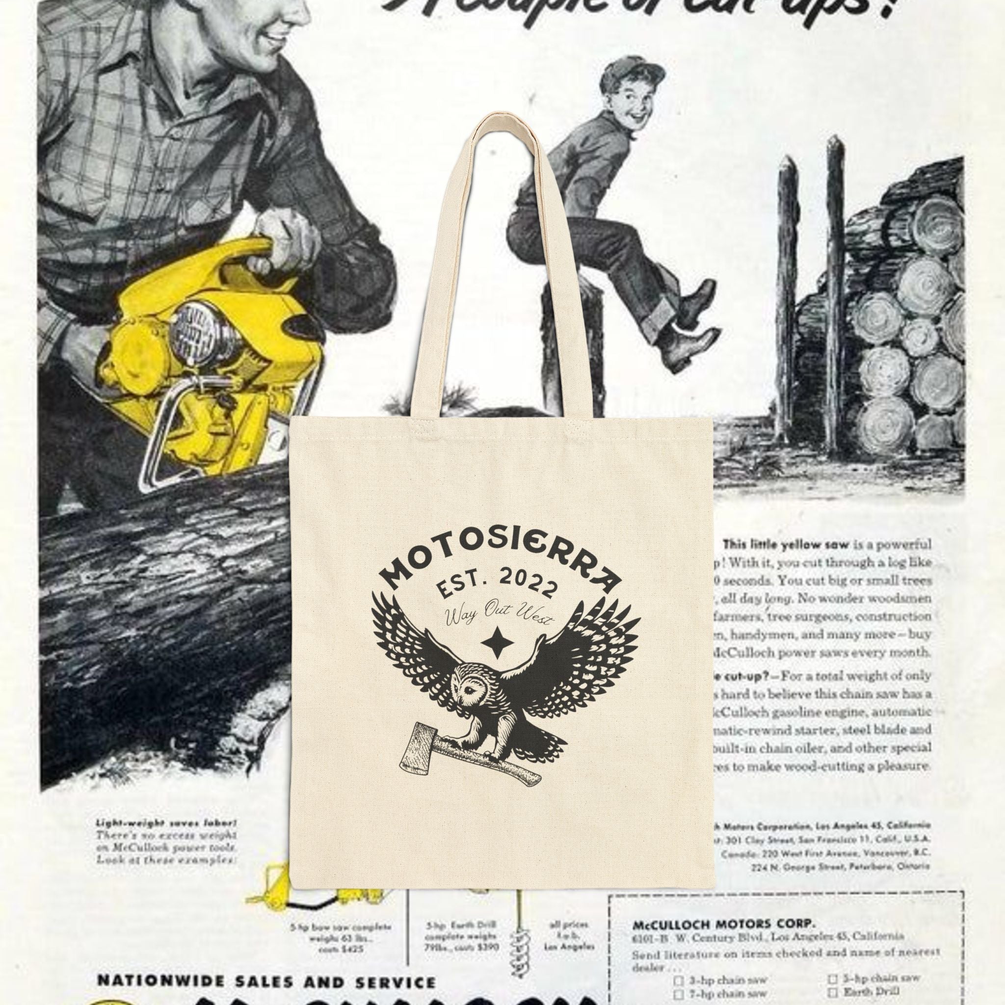 MotoSierra Cotton Canvas Tote Bag