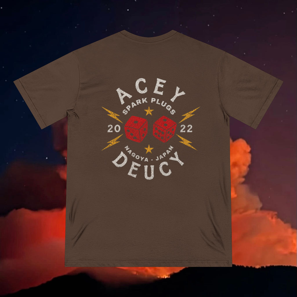 Acey Deucy Spark Plugs Distressed Organic Staple T-shirt
